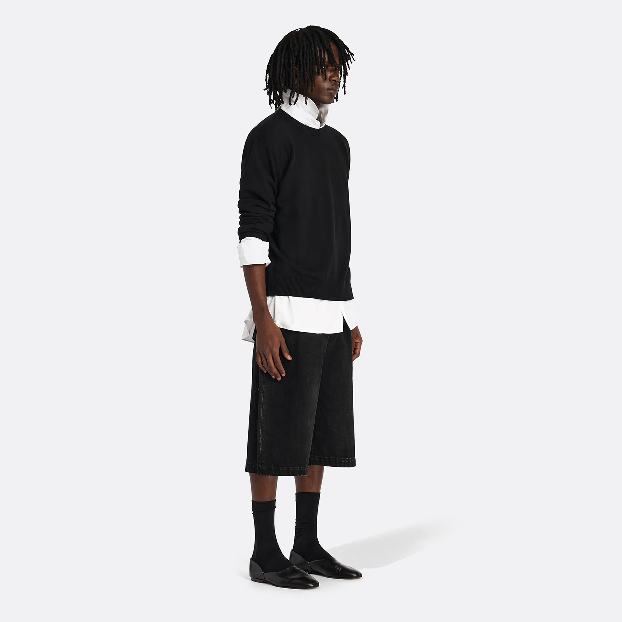 Entire Studios Spar Denim Shorts in Magnetite Black
