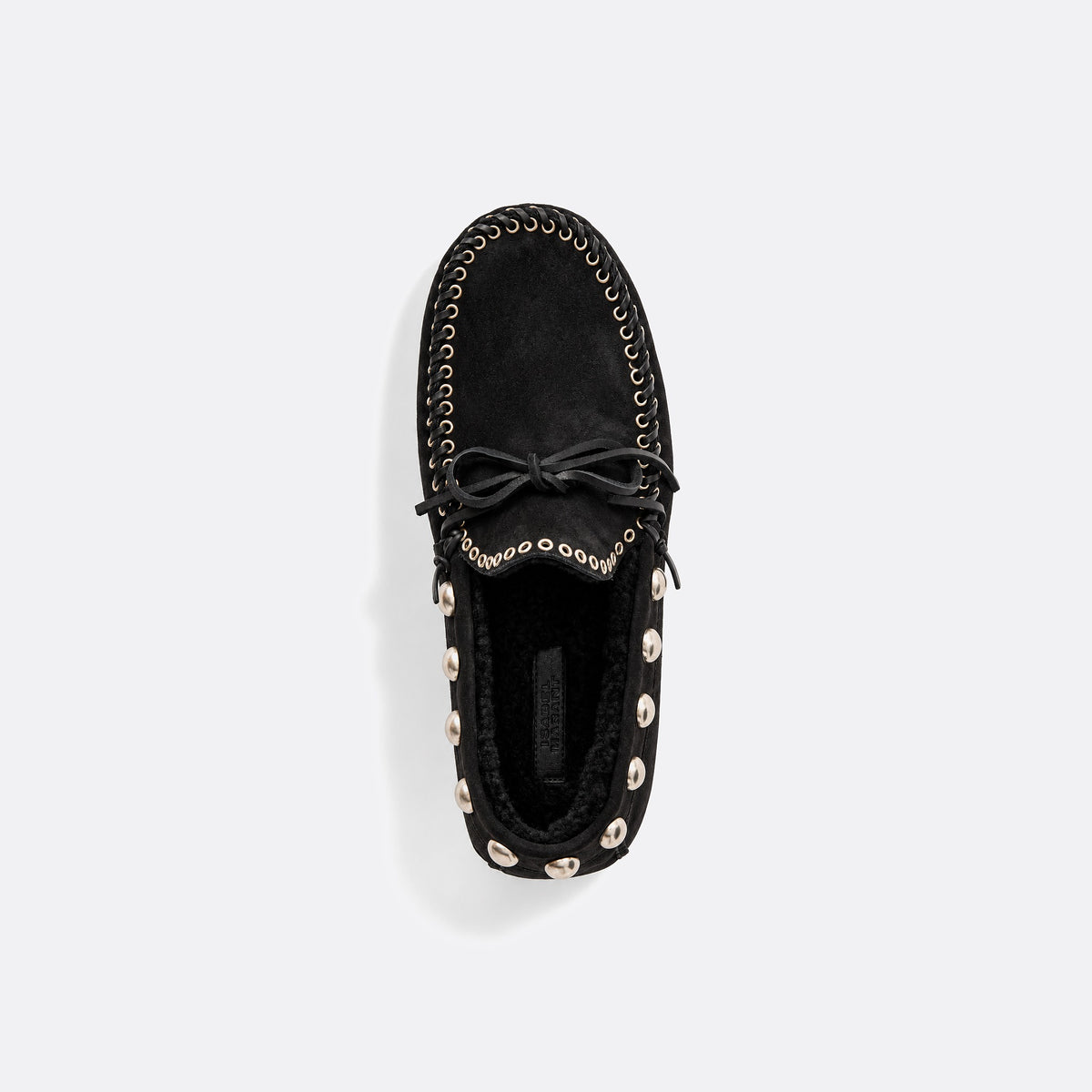Fitza Studded Shearling-Trimmed Suede Loafers from Isabel Marant
