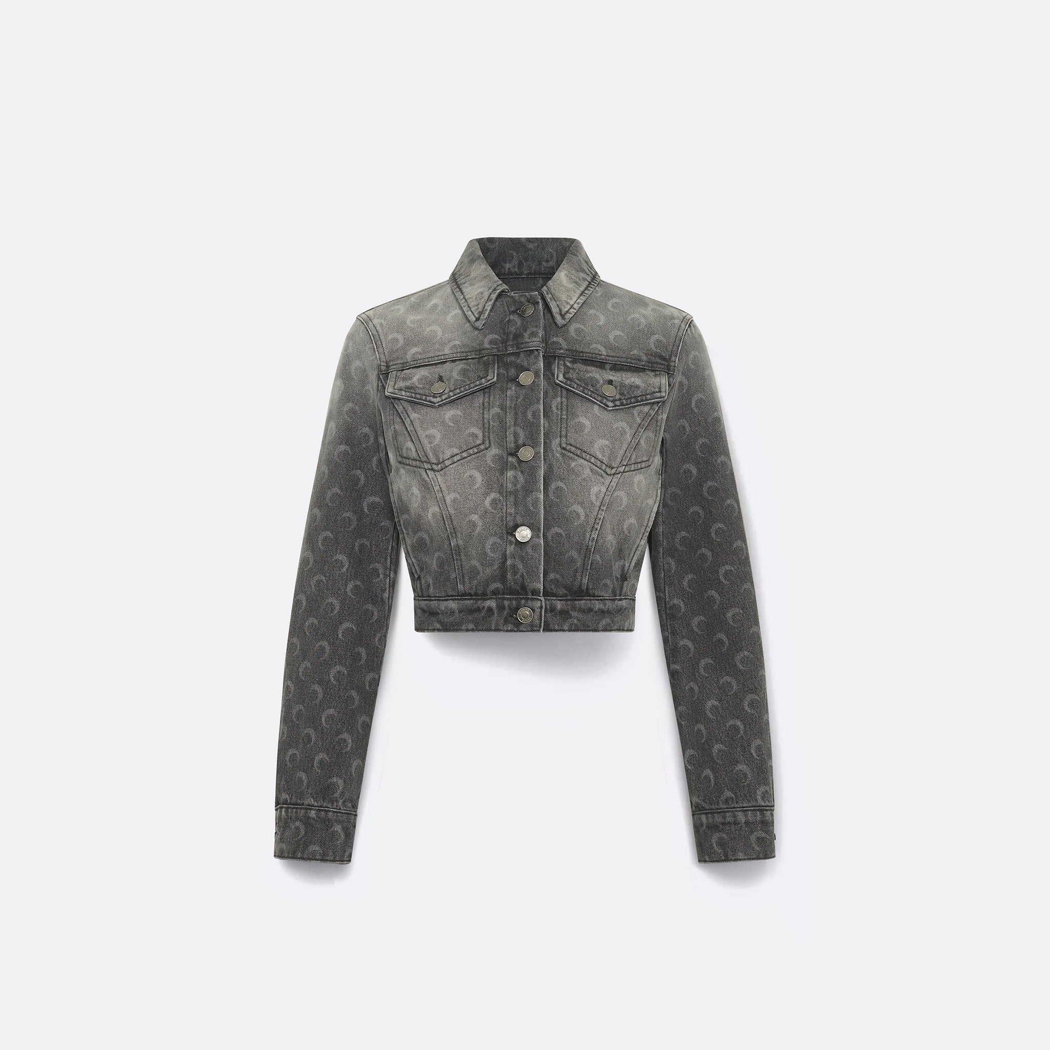 Moon Laser Grey Wash Denim Cropped Jacket by Marine Serre