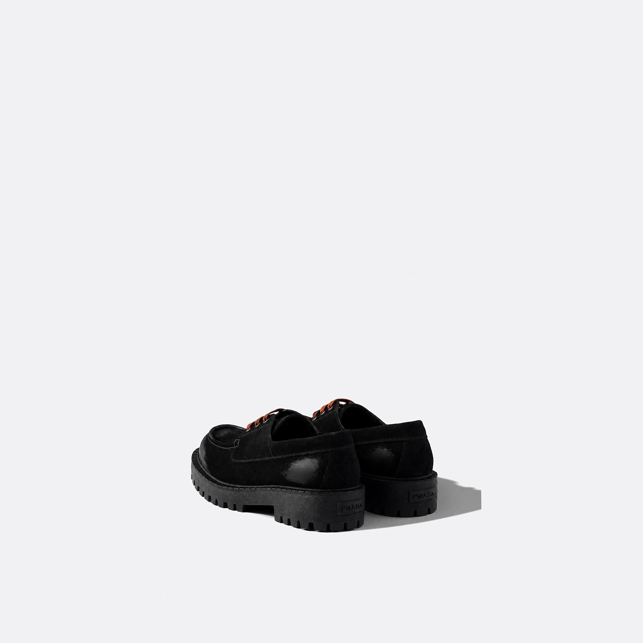 Waxed Suede Lace-Up Shoes from Prada