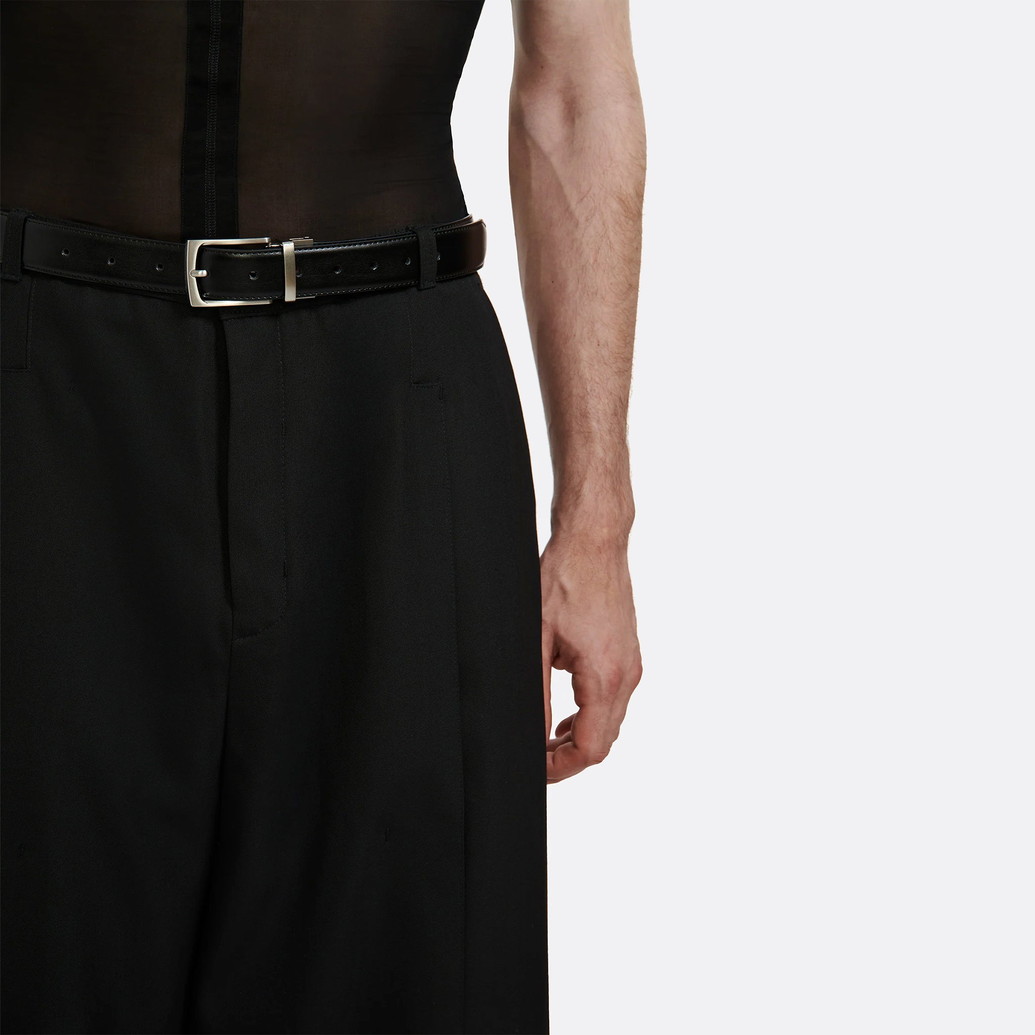 LGN Louis Gabriel Nouchi Pleated Suit Pants in Black