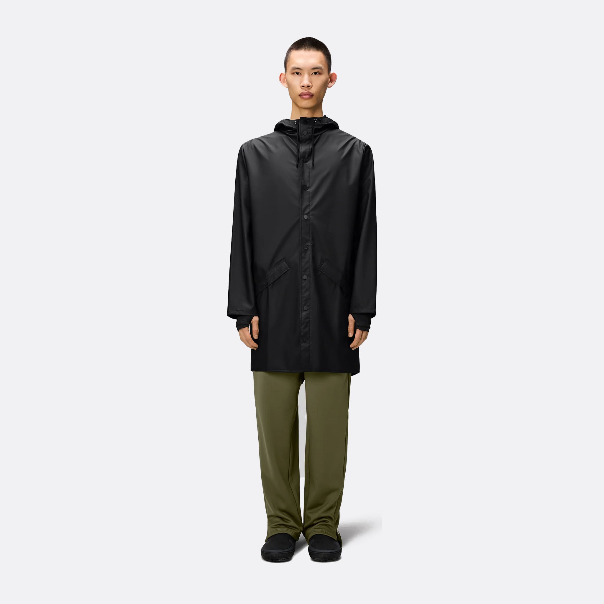 RAINS The Jacket Long in Black