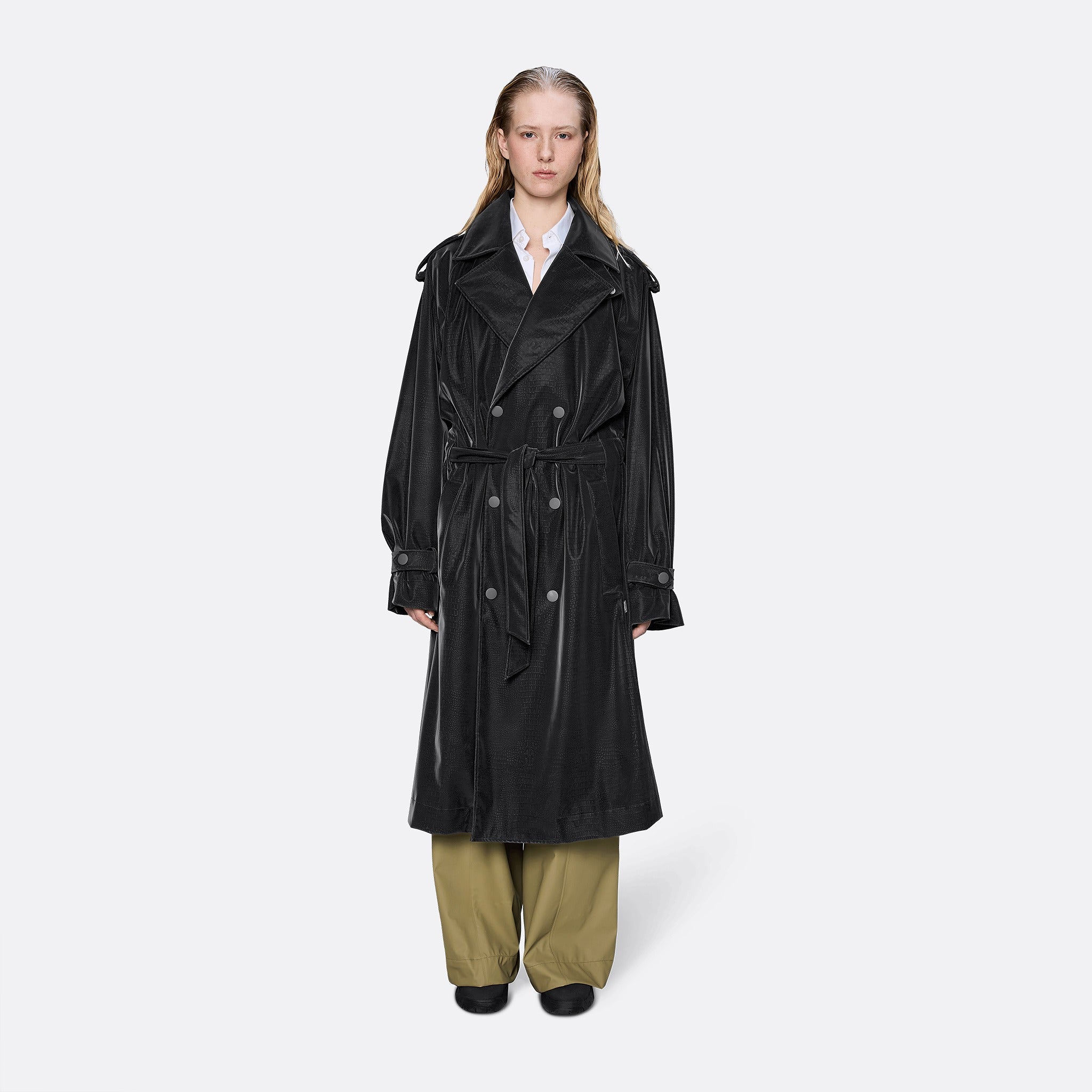 The W3 Trench Coat from Rains in Black