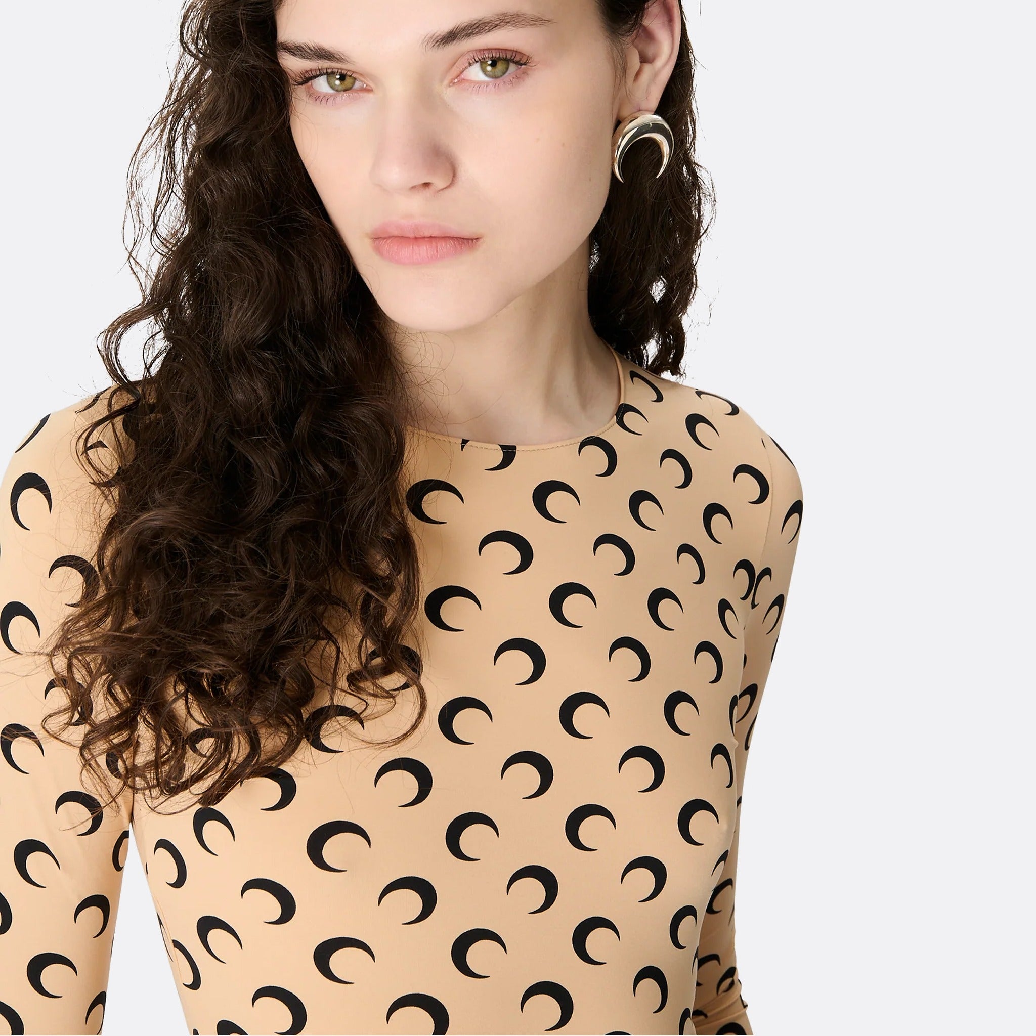 Recycled Moon Jersey Second Skin Crewneck Top from Marine Serre