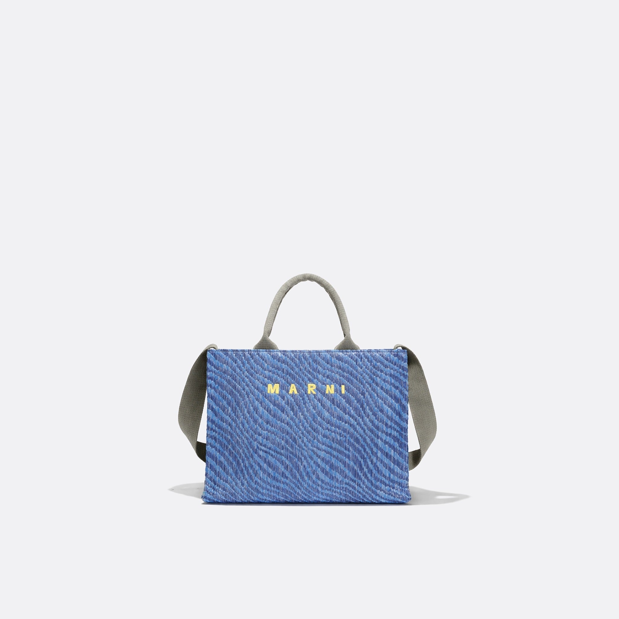 Wavy Raffia-Effect Small Tote Bag from Marni