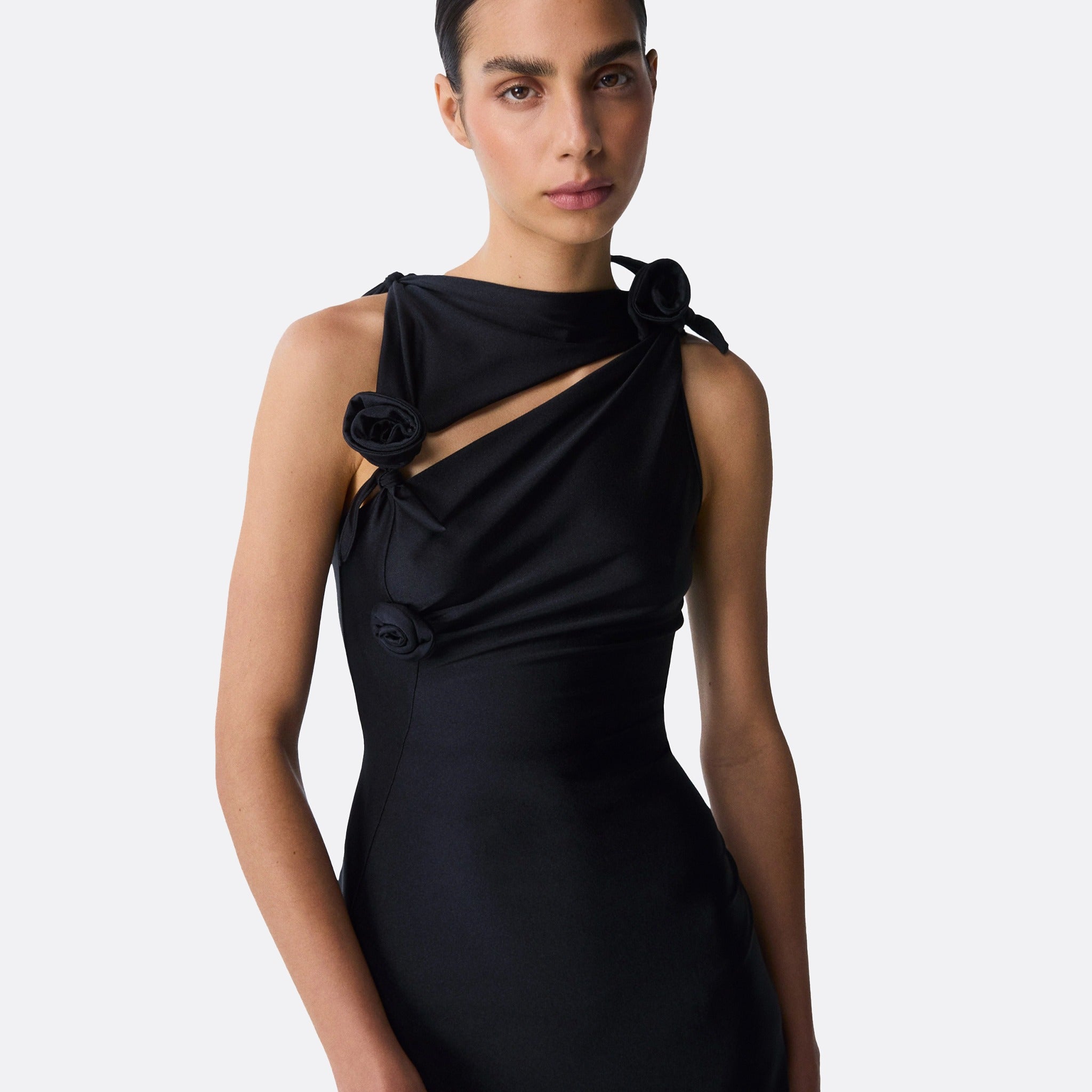 Coperni Asymmetric Mini Flower Dress