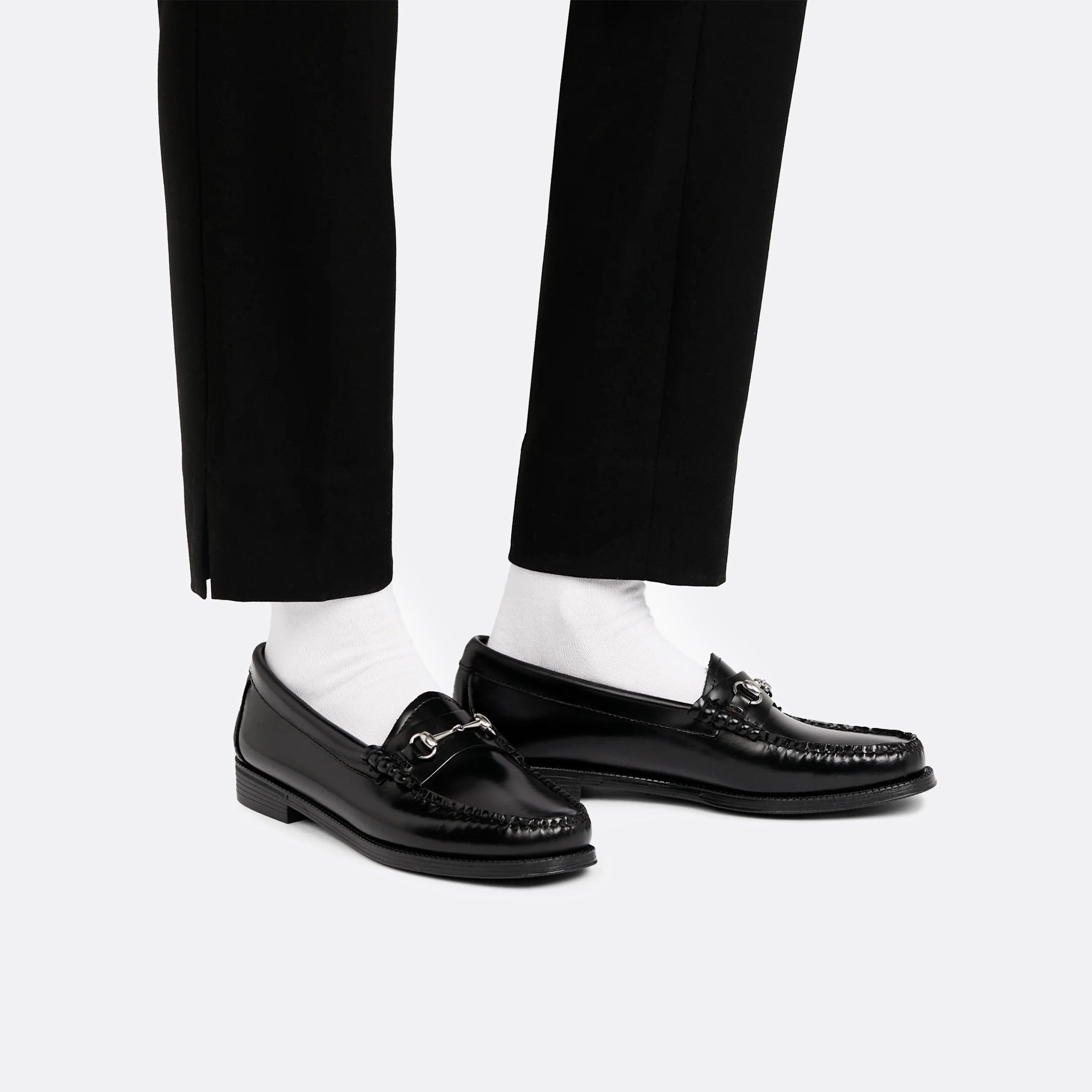 G.H Bass Easy Weejuns Lianna Horsebit Loafers in Black Leather