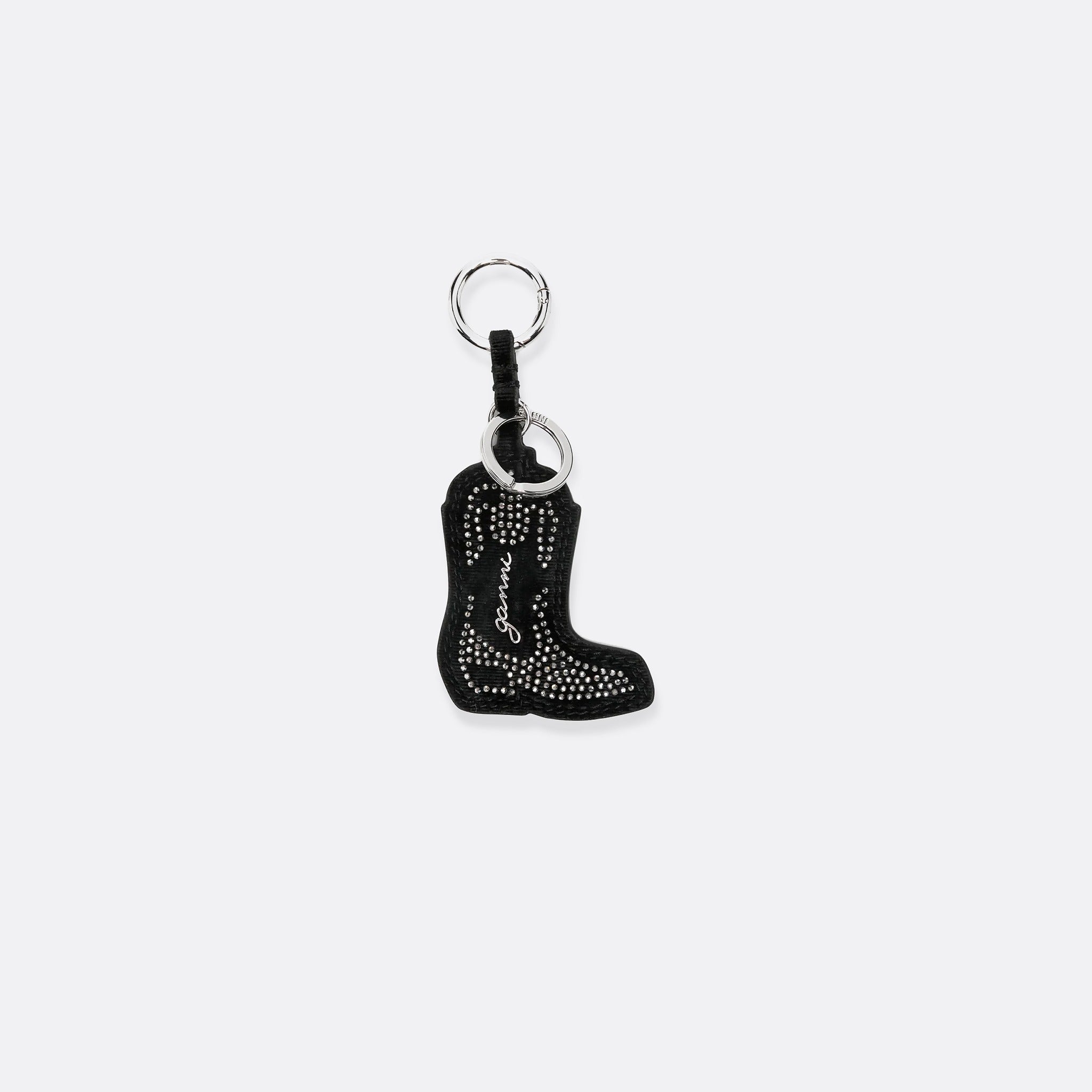 Western Boot Keyring from GANNI in Black
