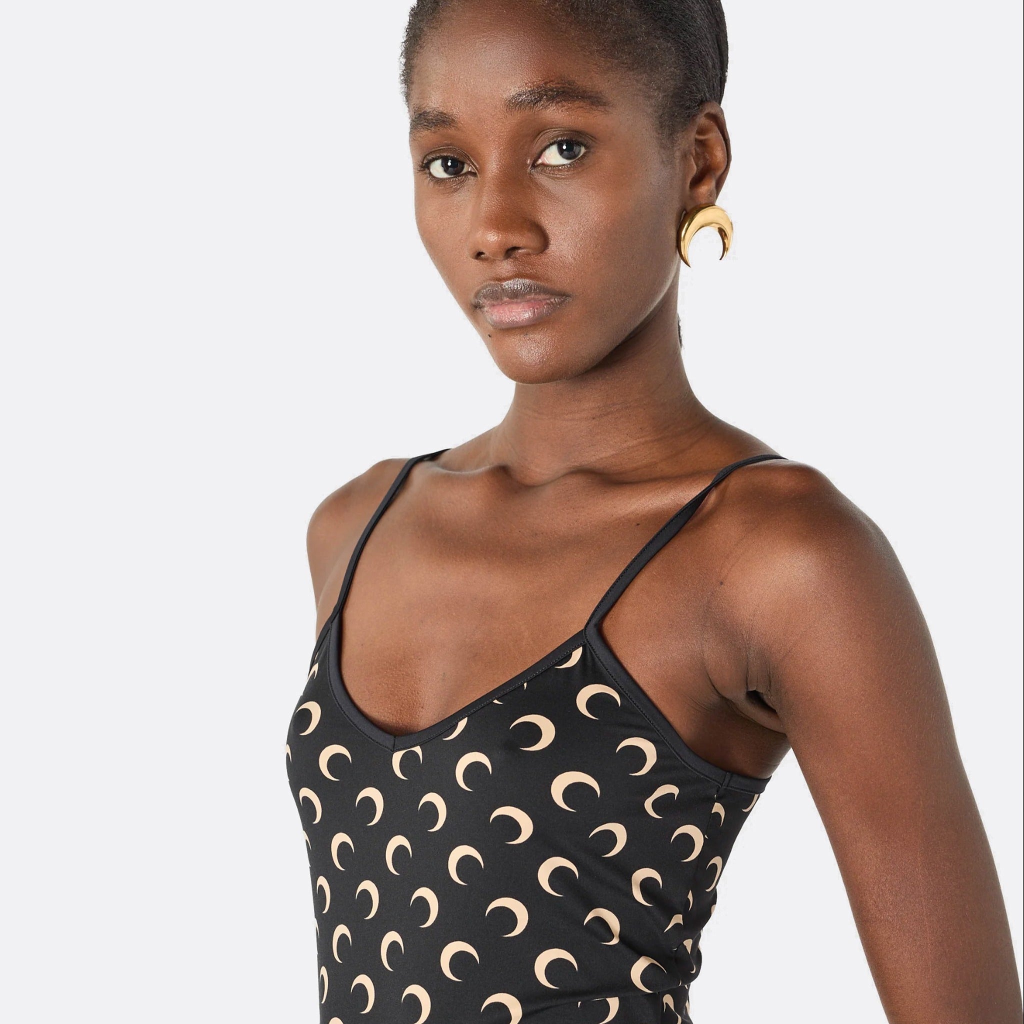 Moon Printed Jersey Strap Mini Dress from Marine Serre