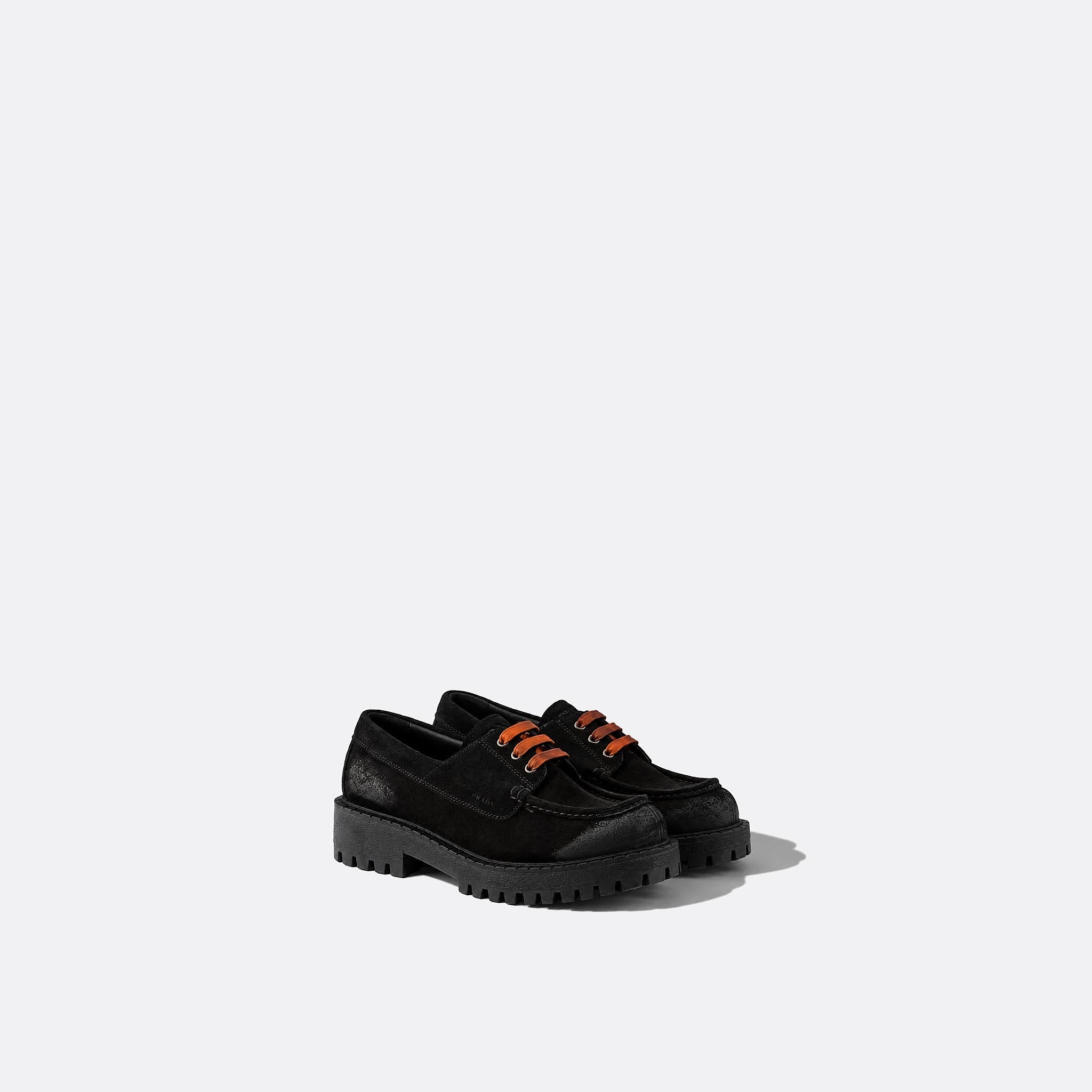 Waxed Suede Lace-Up Shoes from Prada