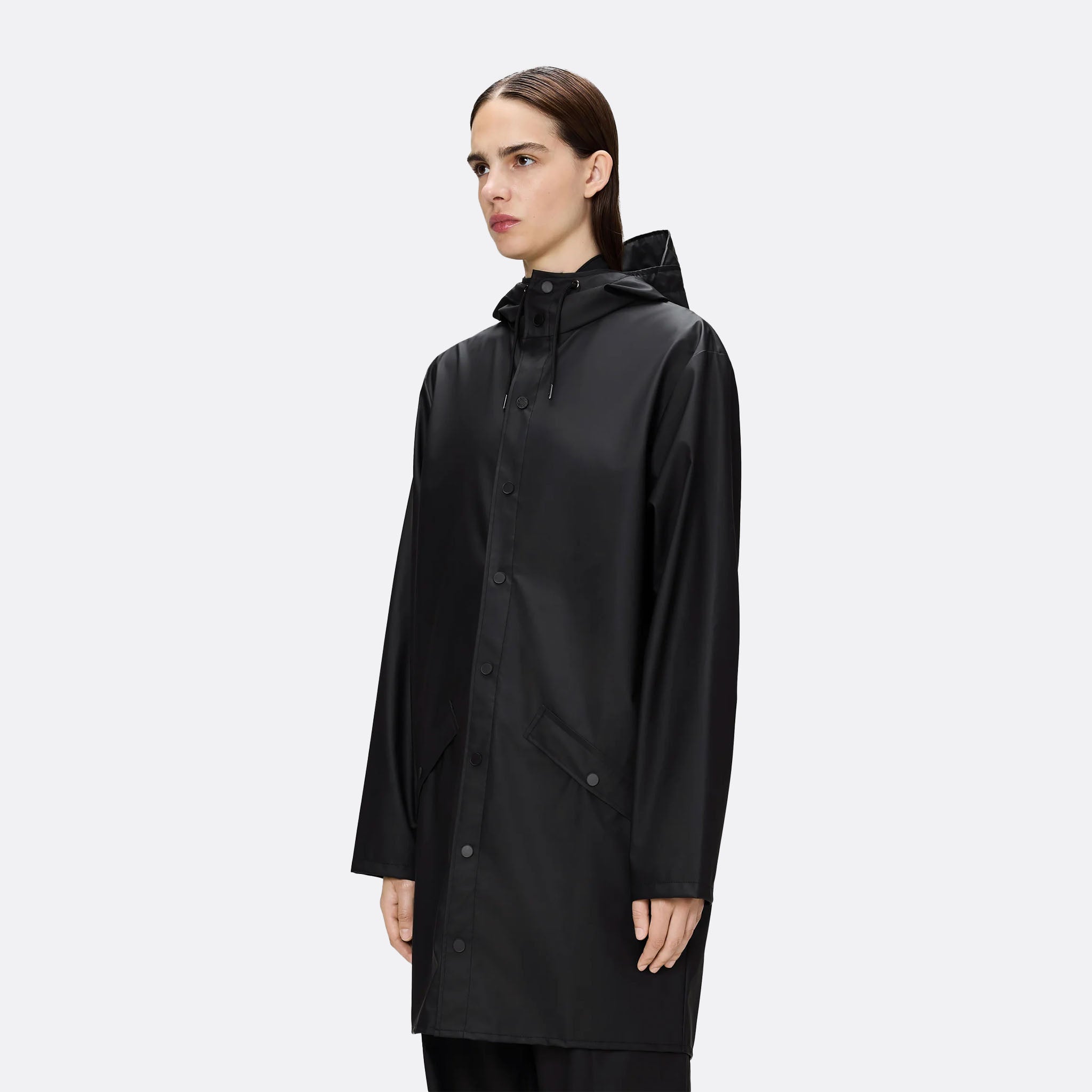 RAINS The Jacket Long in Black