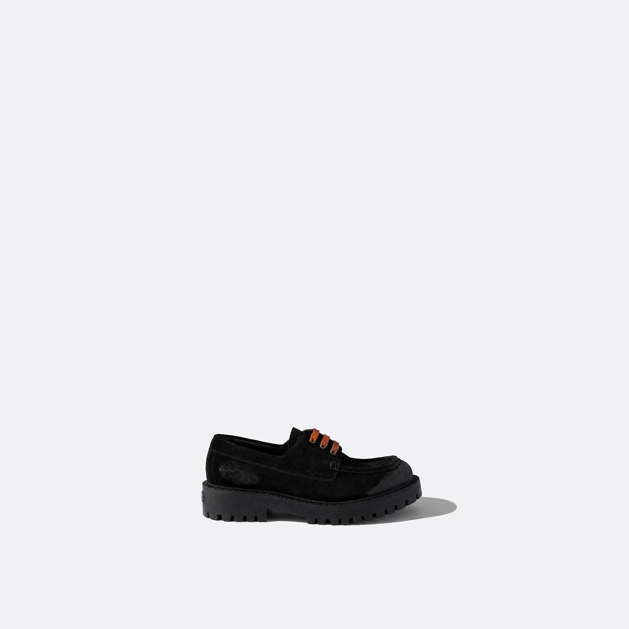 Waxed Suede Lace-Up Shoes from Prada