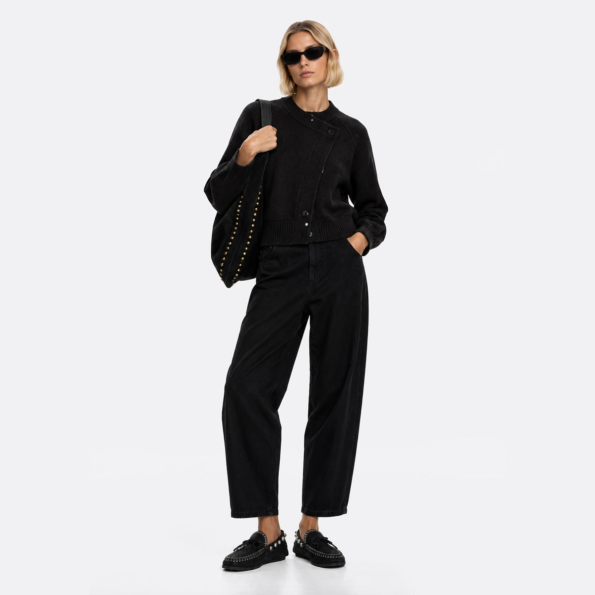 Fitza Studded Shearling-Trimmed Suede Loafers from Isabel Marant