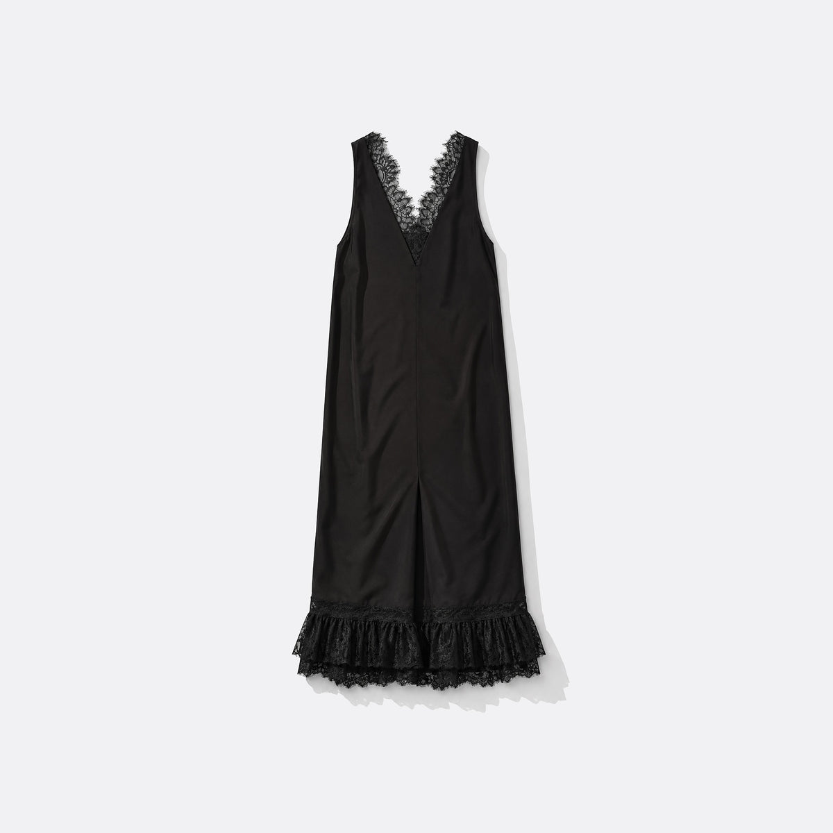 Lace-Trimmed Satin Long Dress from GANNI