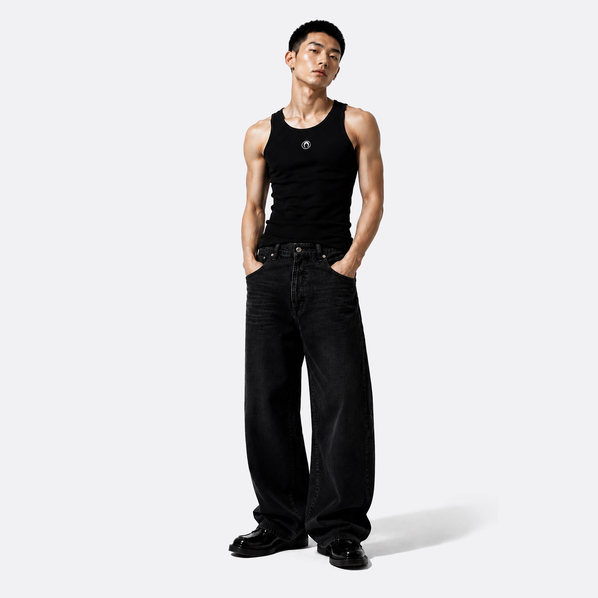 Organic Cotton Rib Moon Tank Top from Marine Serre