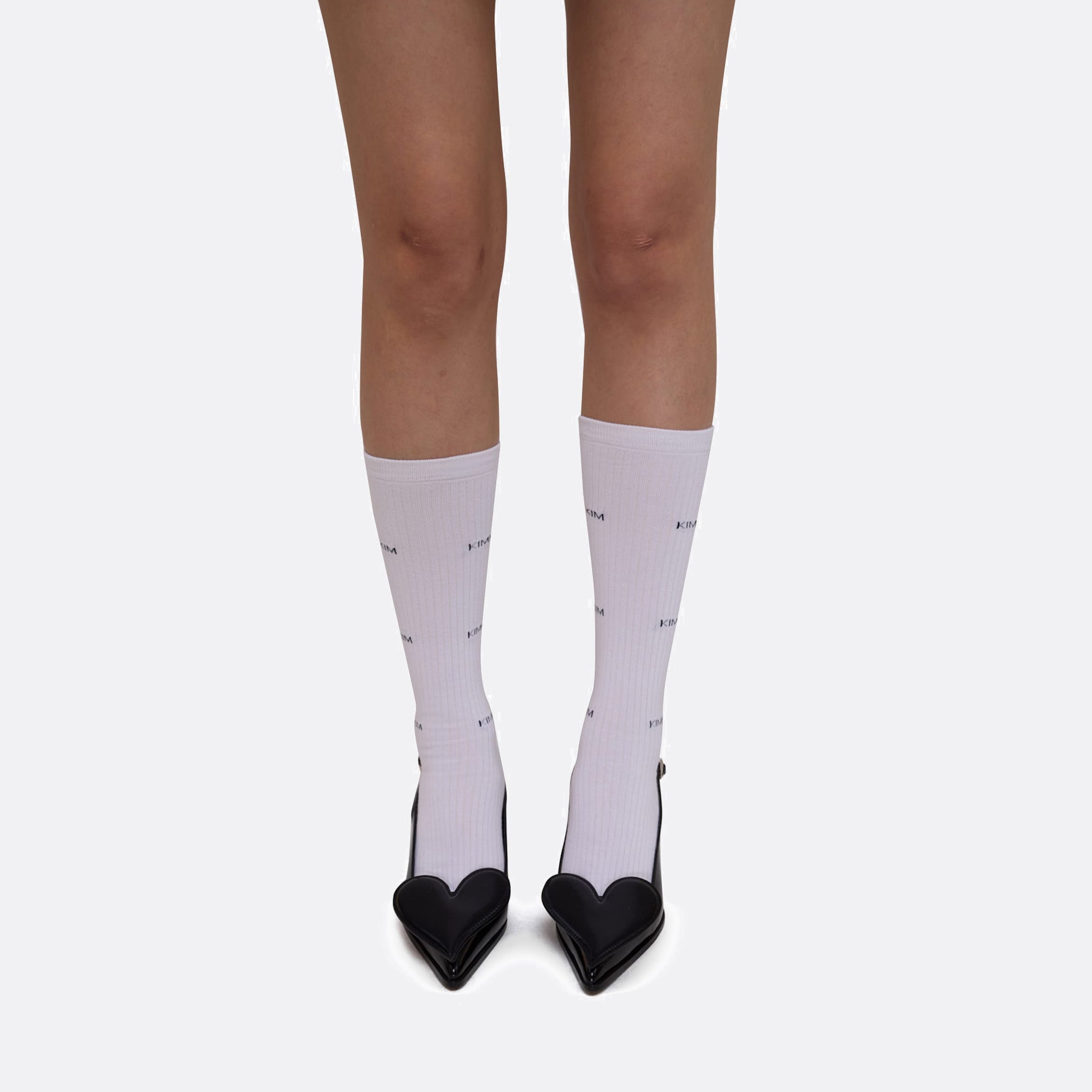 KIMHEKIM Knee-High Socks in White