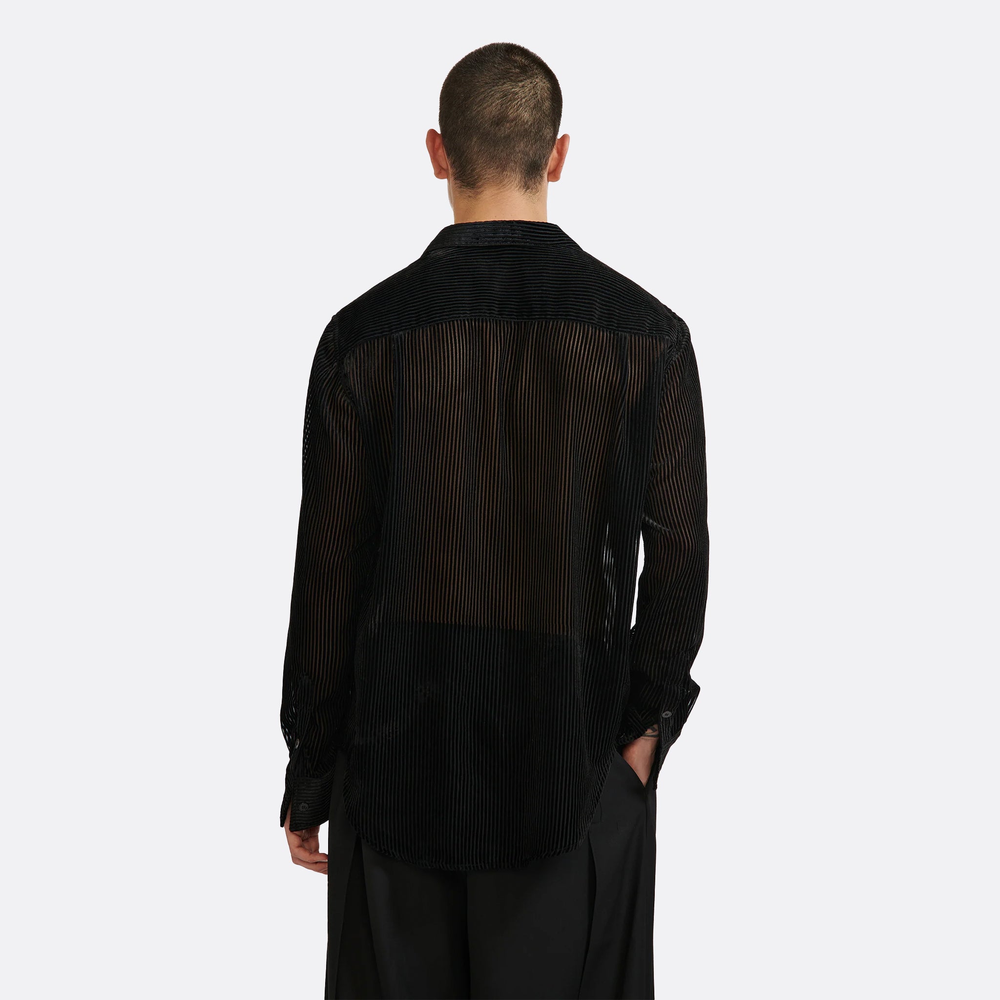 LGN Louis Gabriel Nouchi Classic Transparent Striped Shirt
