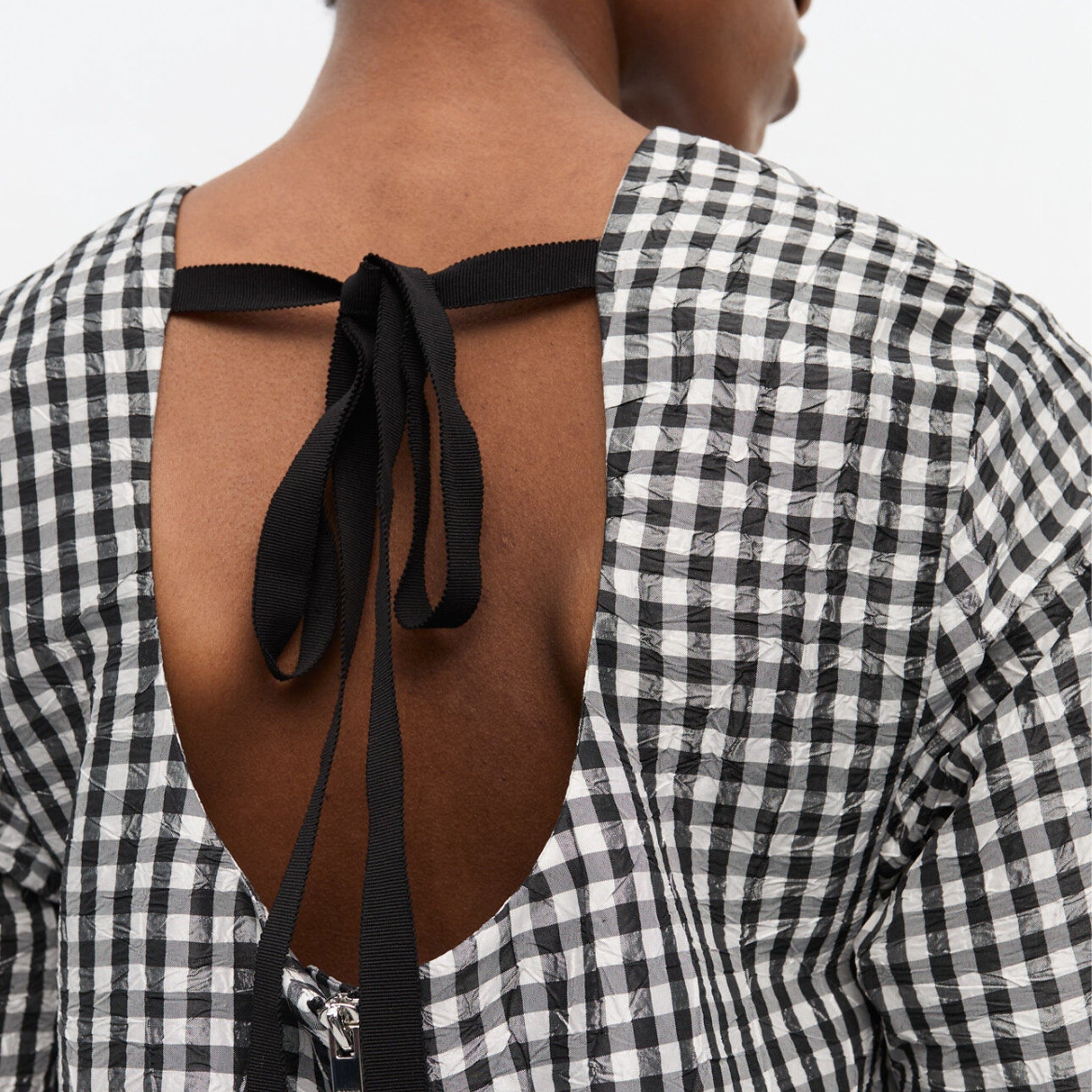 Crinkled Check Mini Dress from GANNI