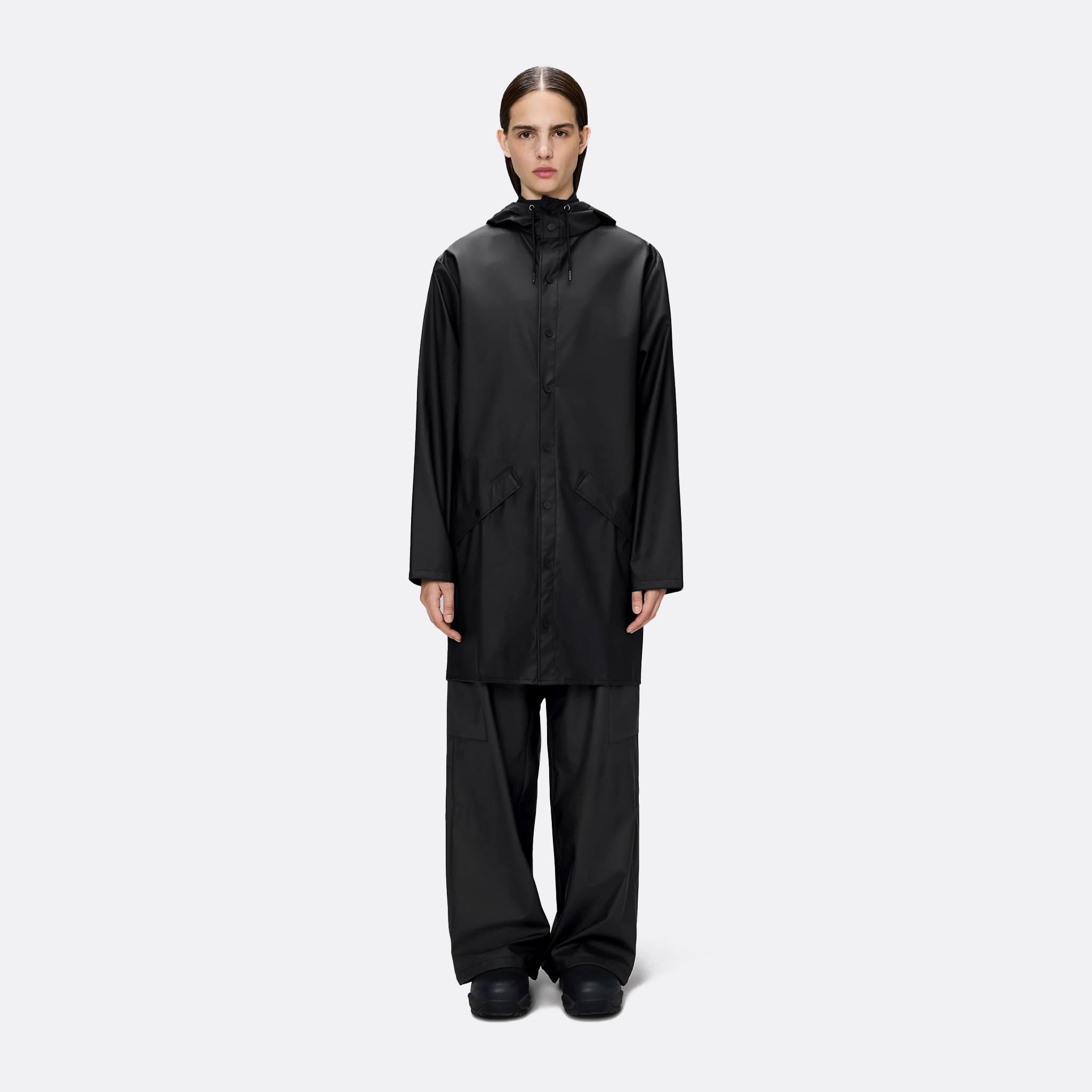 RAINS The Jacket Long in Black