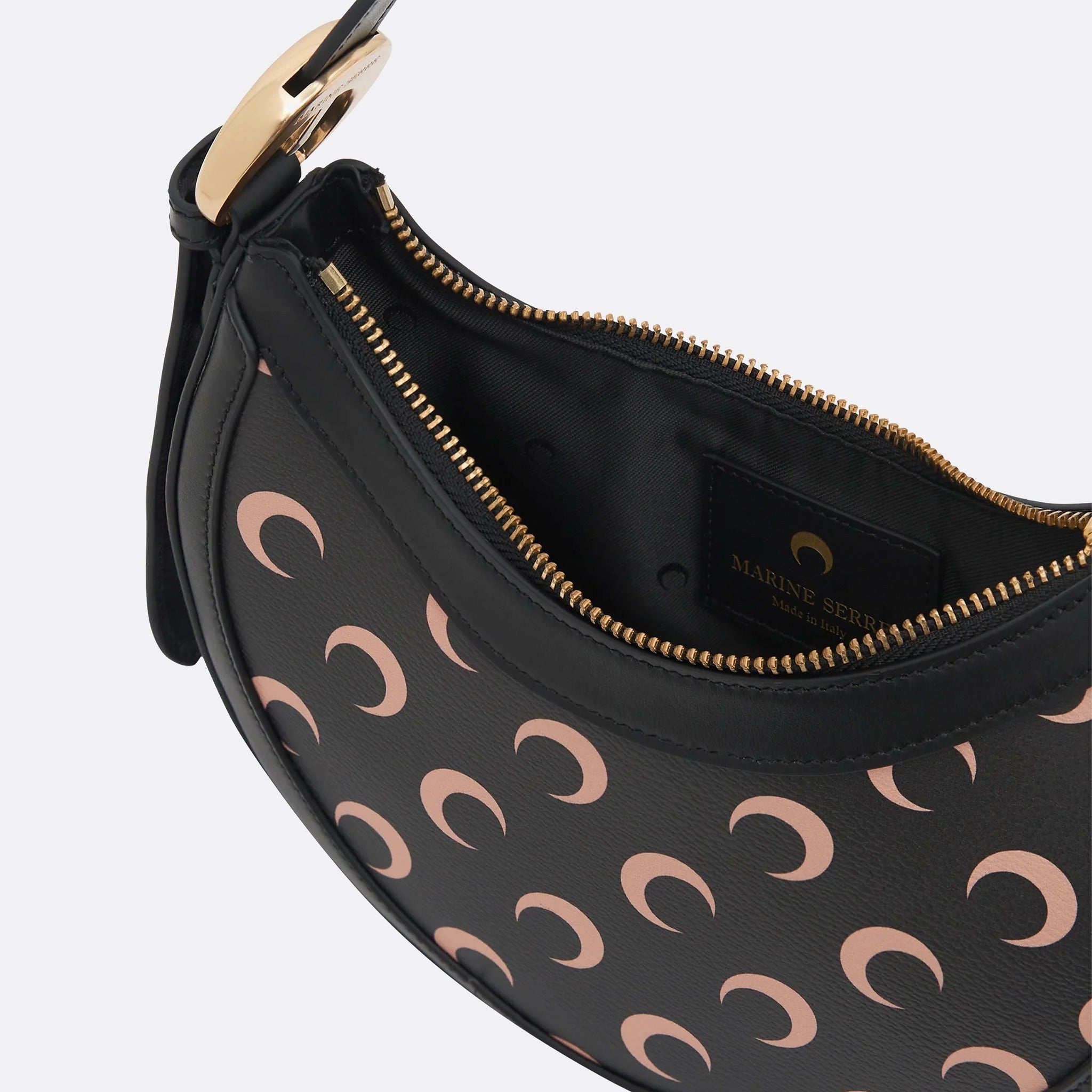 Moon Canvas Eclips Mini Bag by Marine Serre in Inverse Black