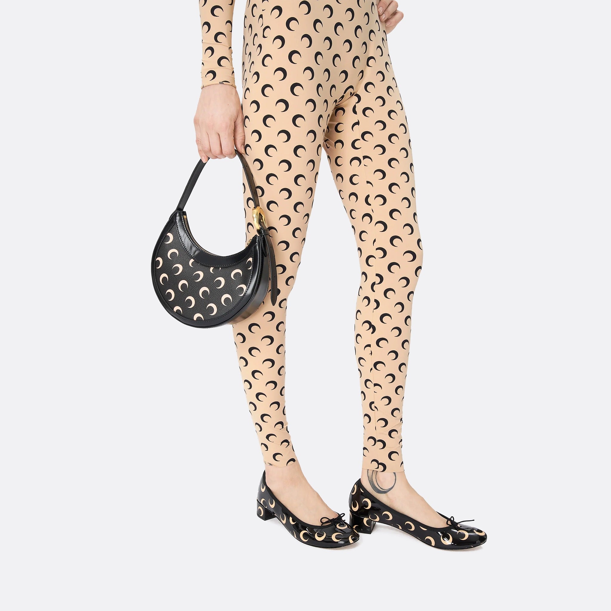 Moon Canvas Eclips Mini Bag by Marine Serre in Inverse Black