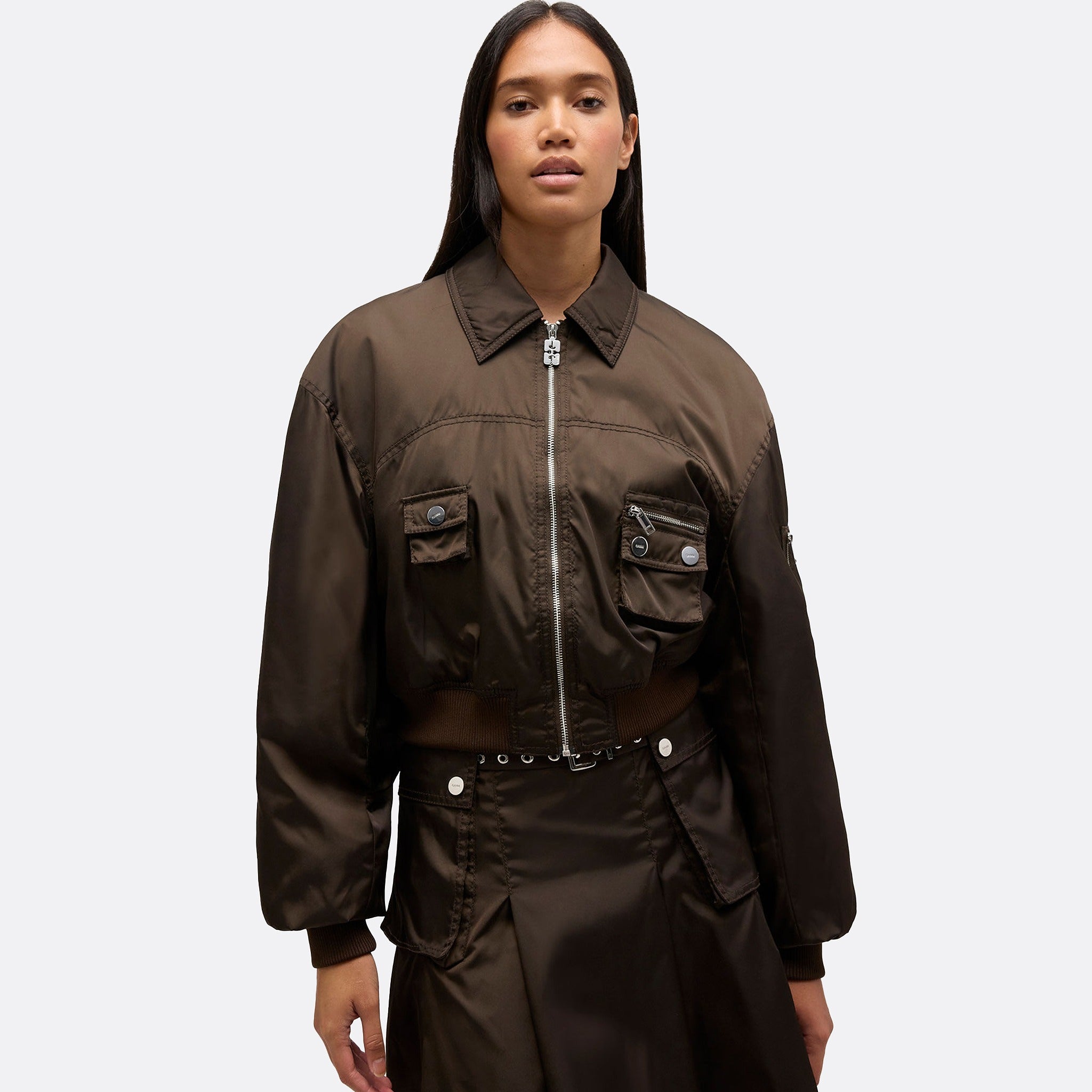 Duchesse Nylon Bomber Jacket from Ganni