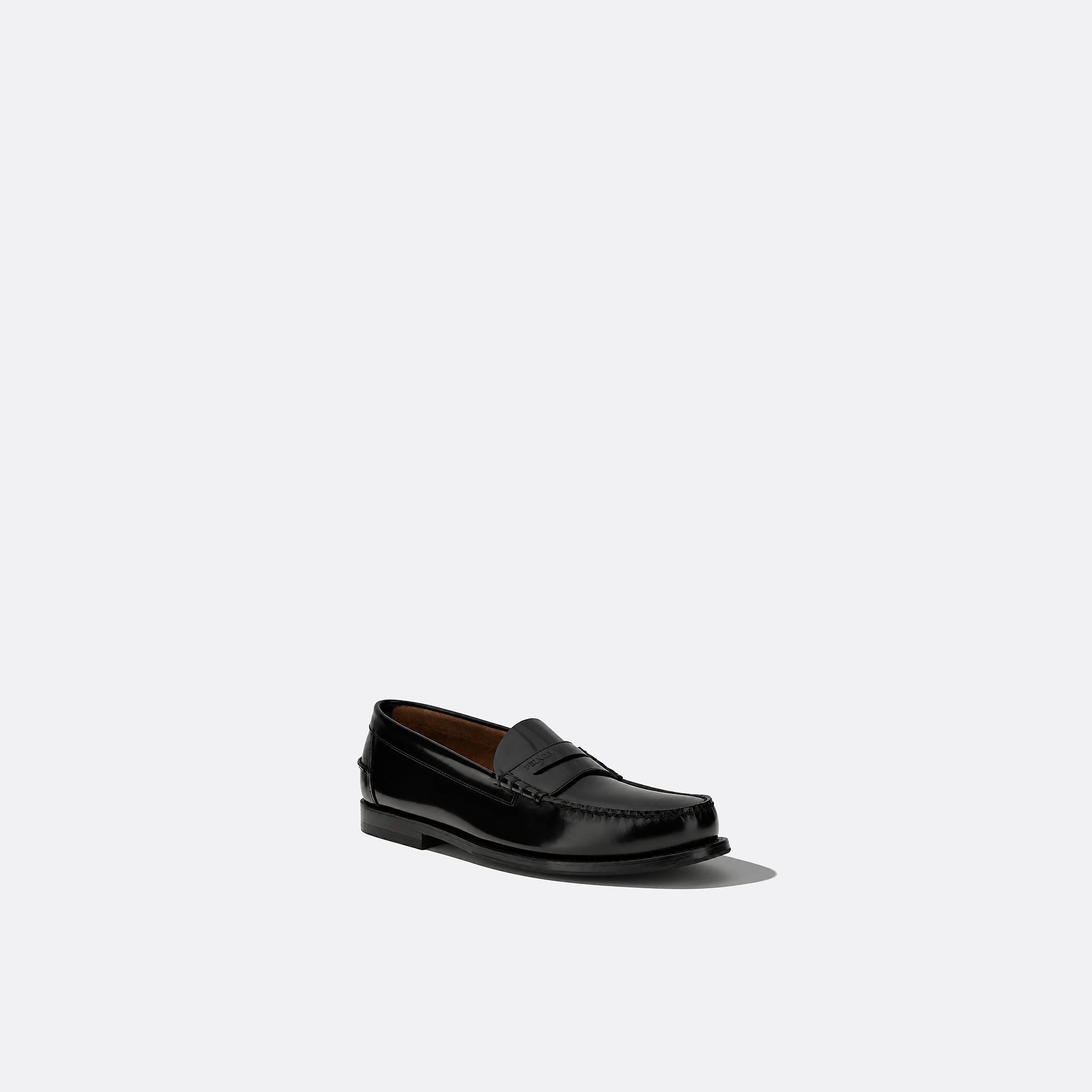Brushed Leather Loafers from Prada
