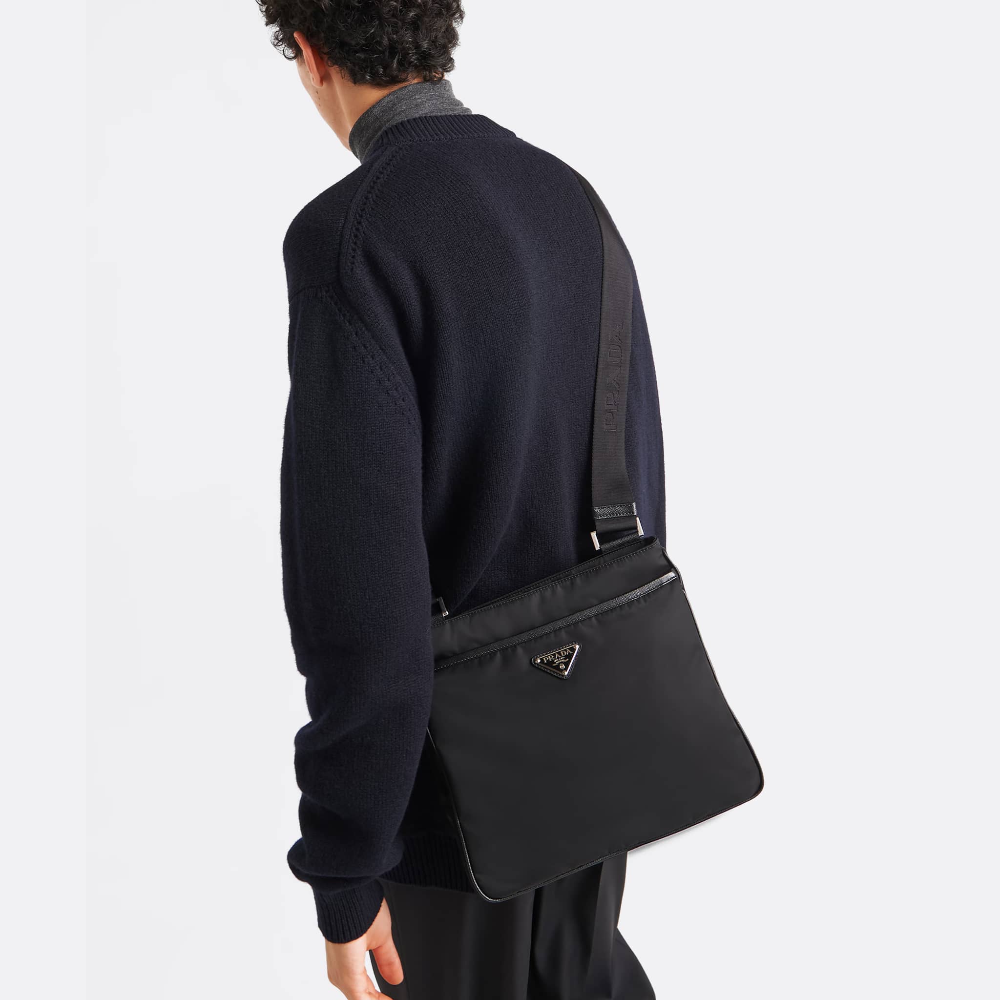 The Re-Nylon and Saffiano Shoulder Bag from Prada in Black