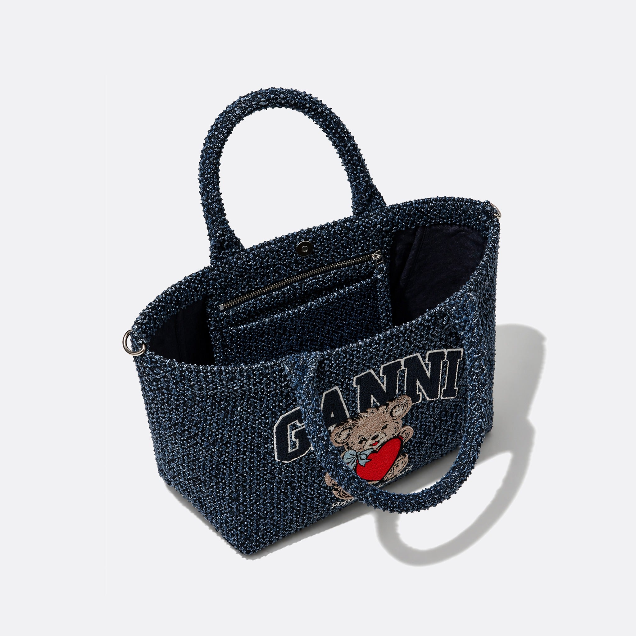 Bear Tweed Denim Tote Bag from GANNI