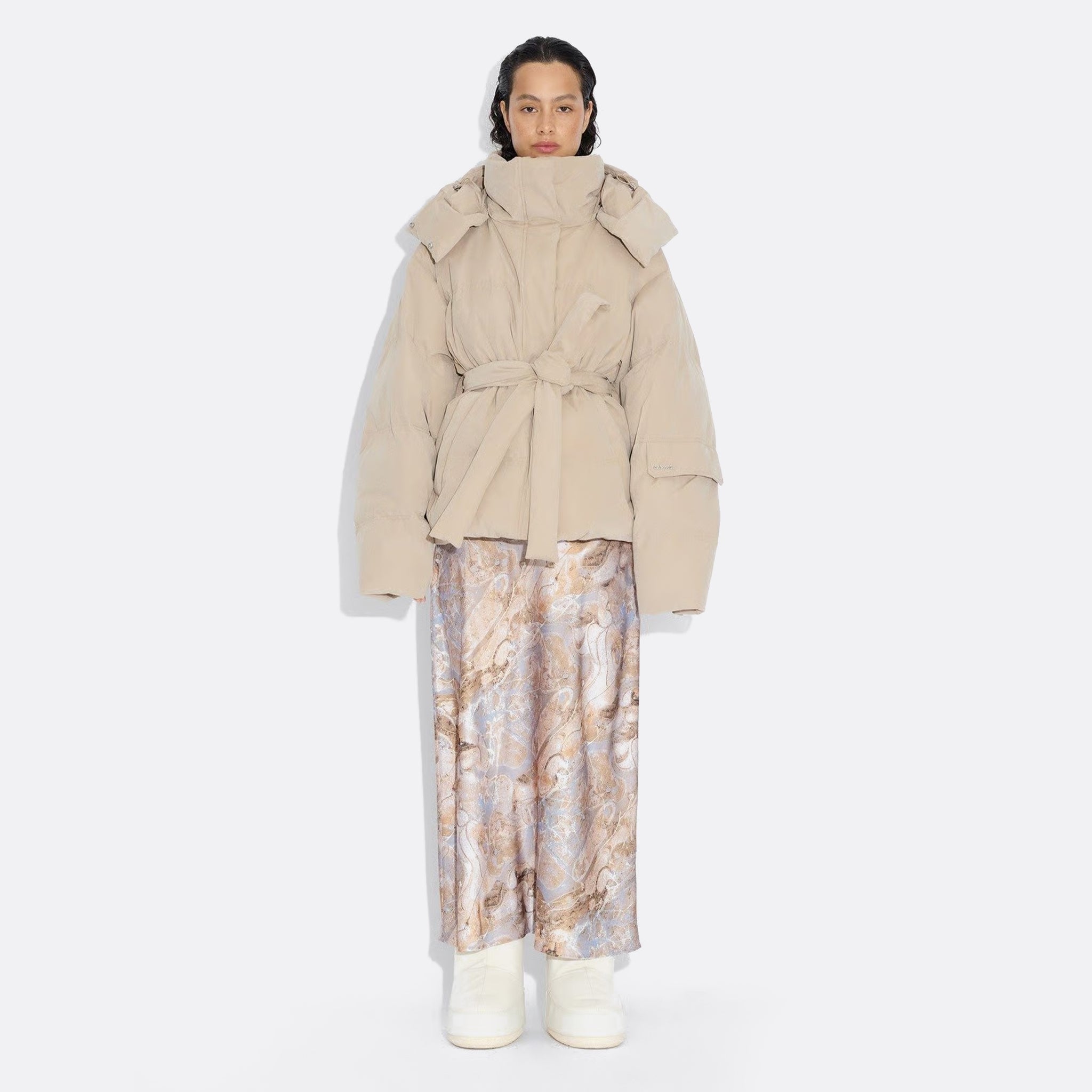 Holzweiler Steilia Brushed Down Jacket in Beige