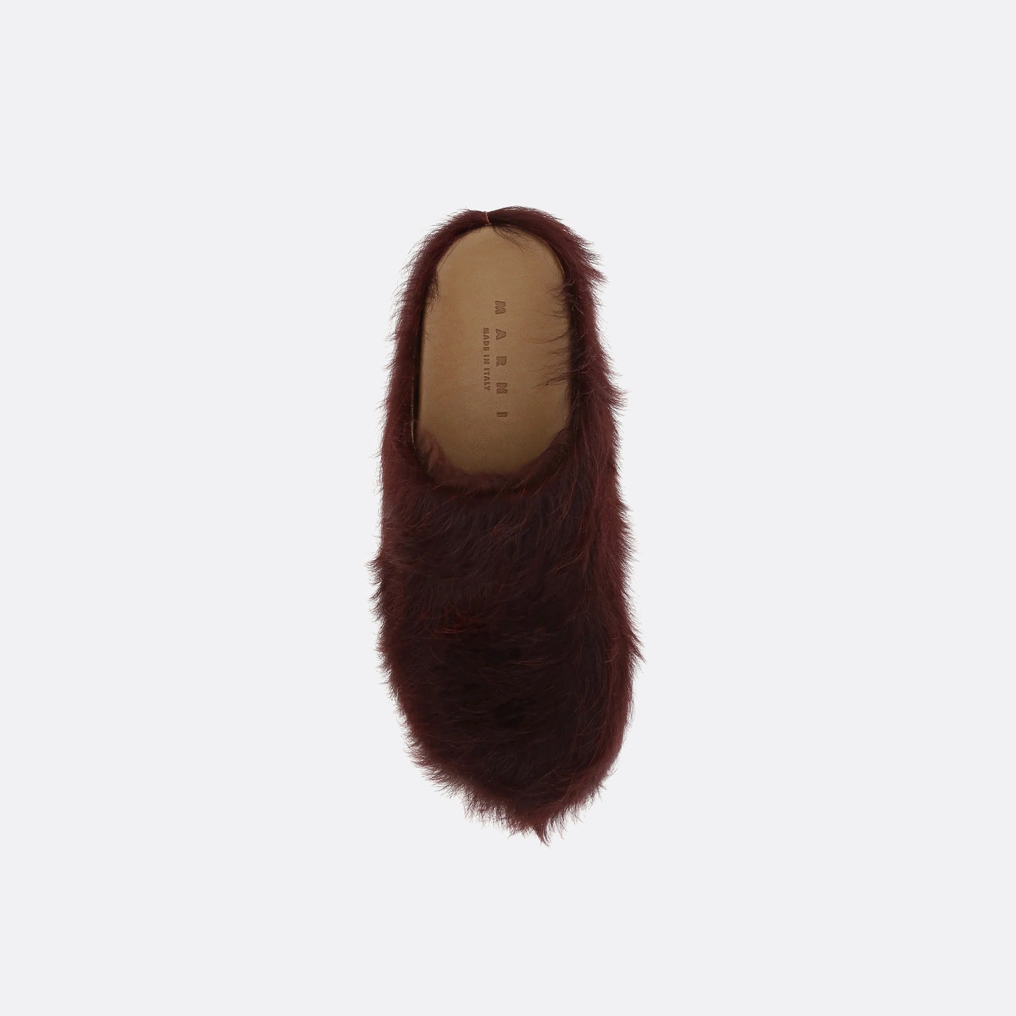 The Long Haircalfskin Fussbett Sabot from Marni in Red
