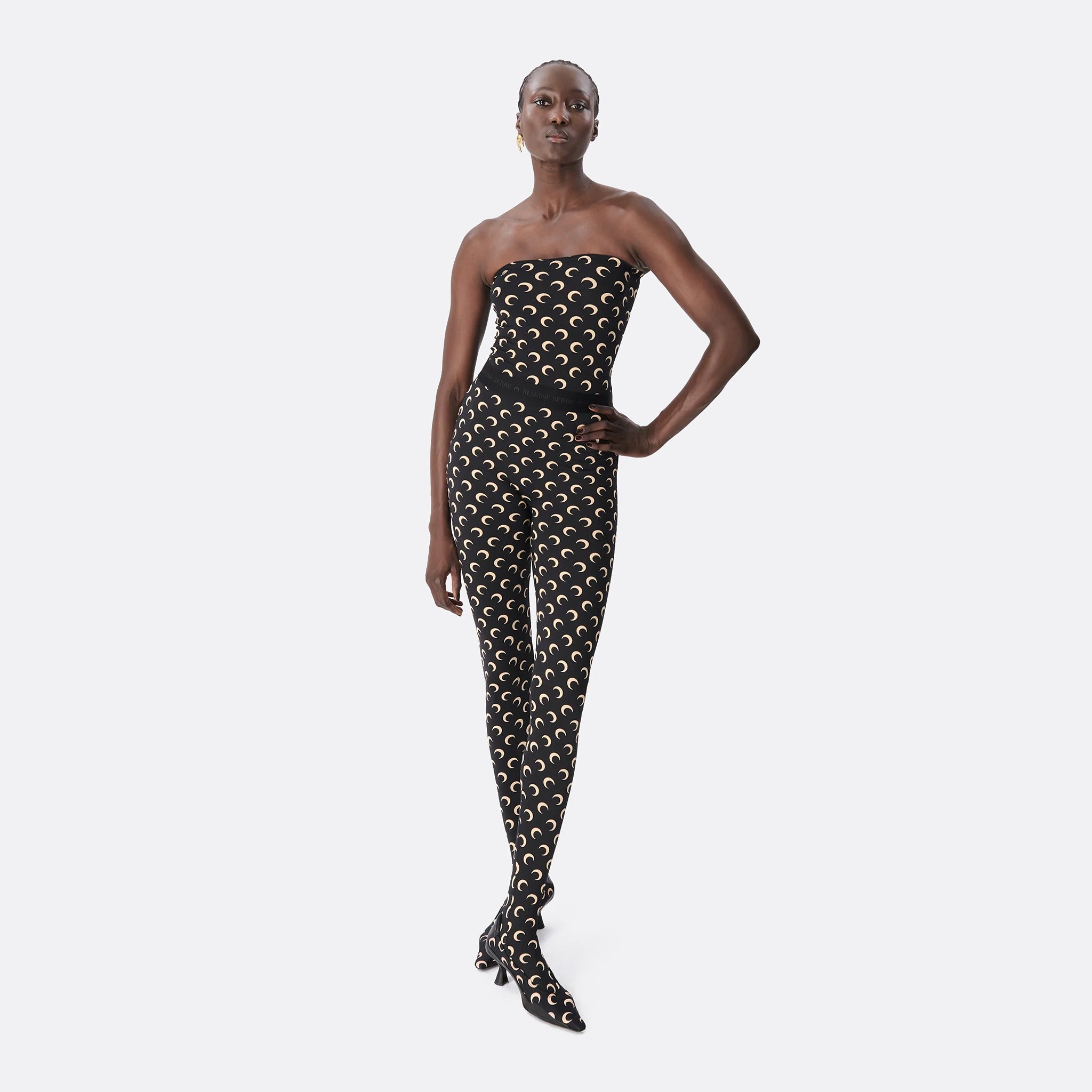 Moon Printed Jersey Second Skin Tube Top by Marine Serre