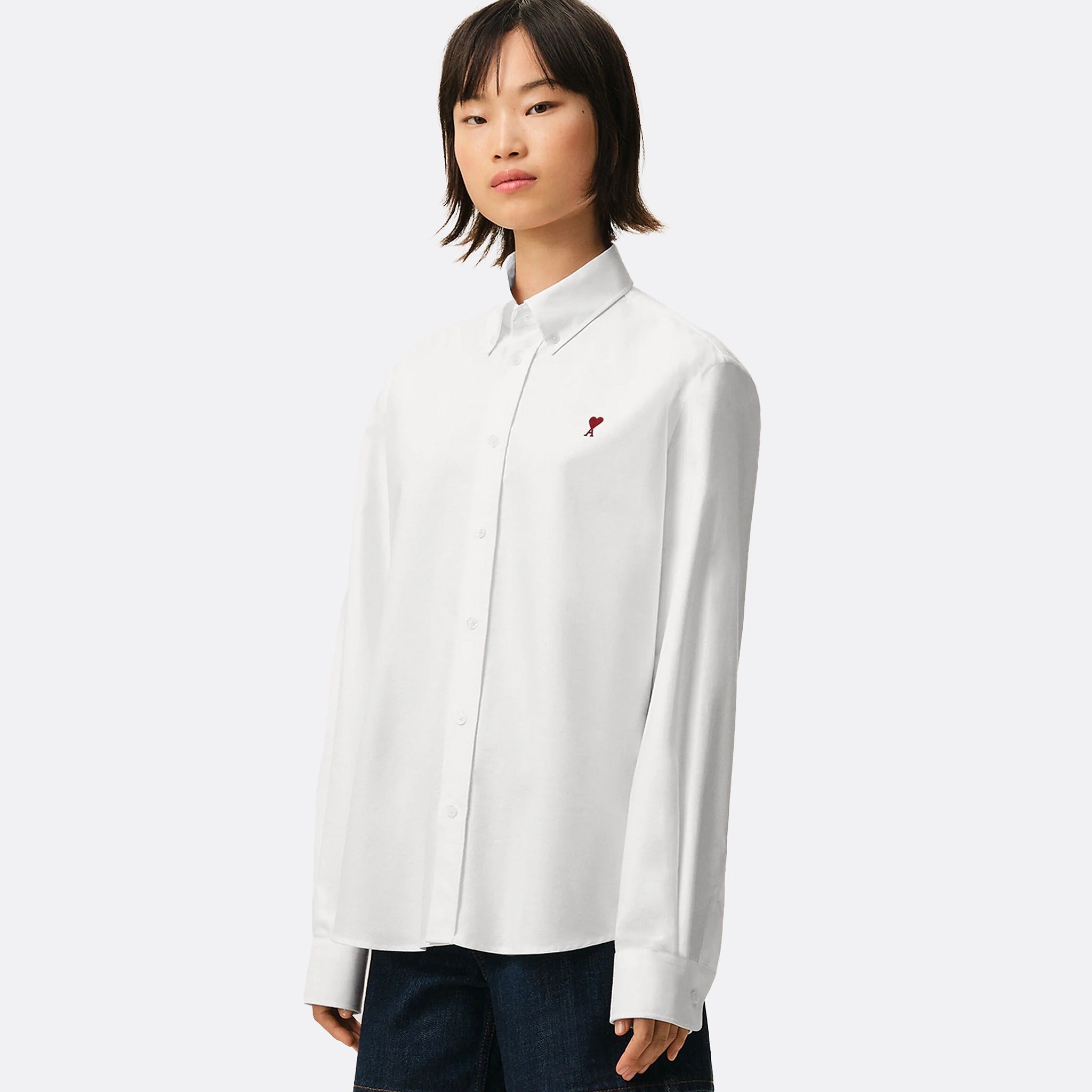 Ami De Coeur Button Down Shirt from Ami Paris in White