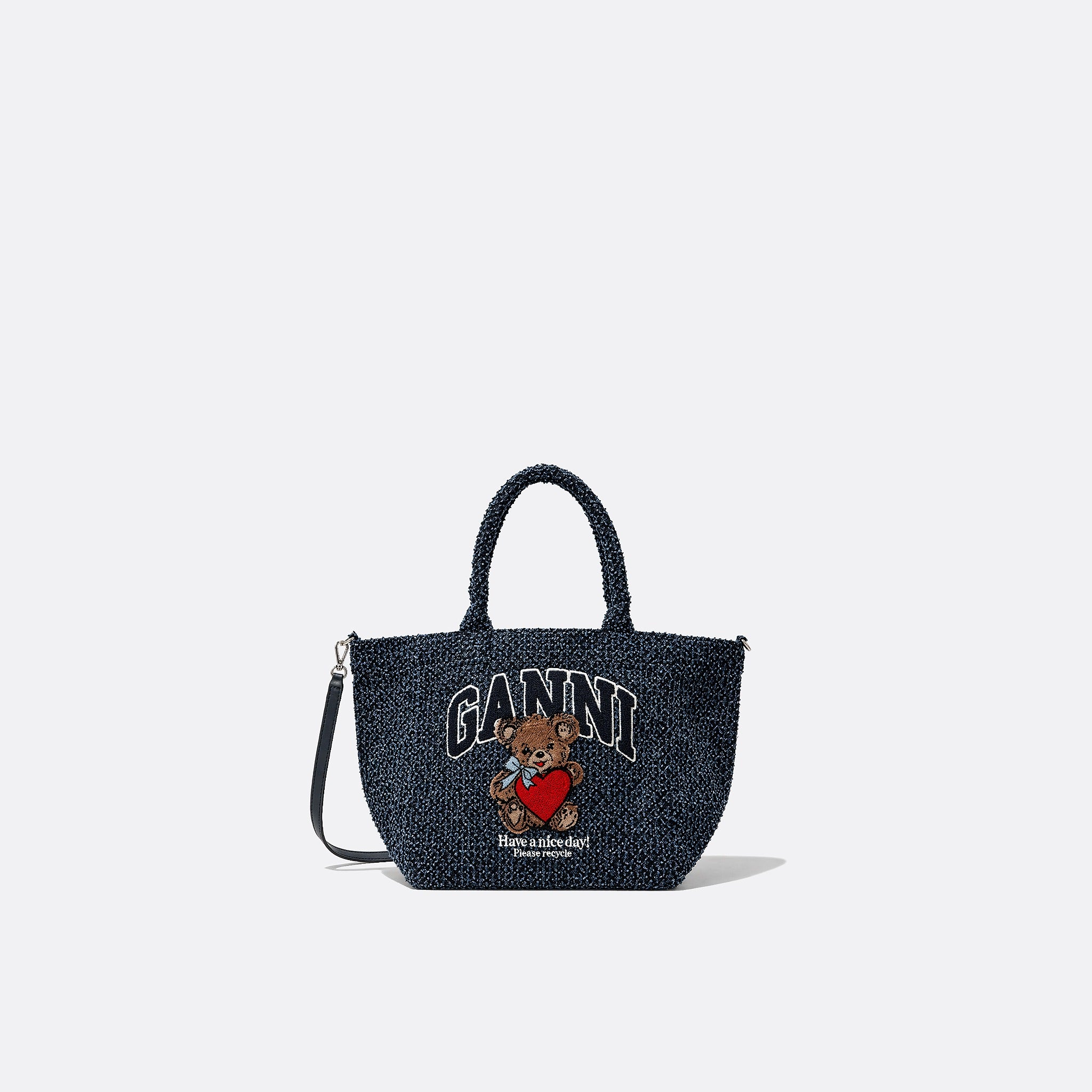 Bear Tweed Denim Tote Bag from GANNI
