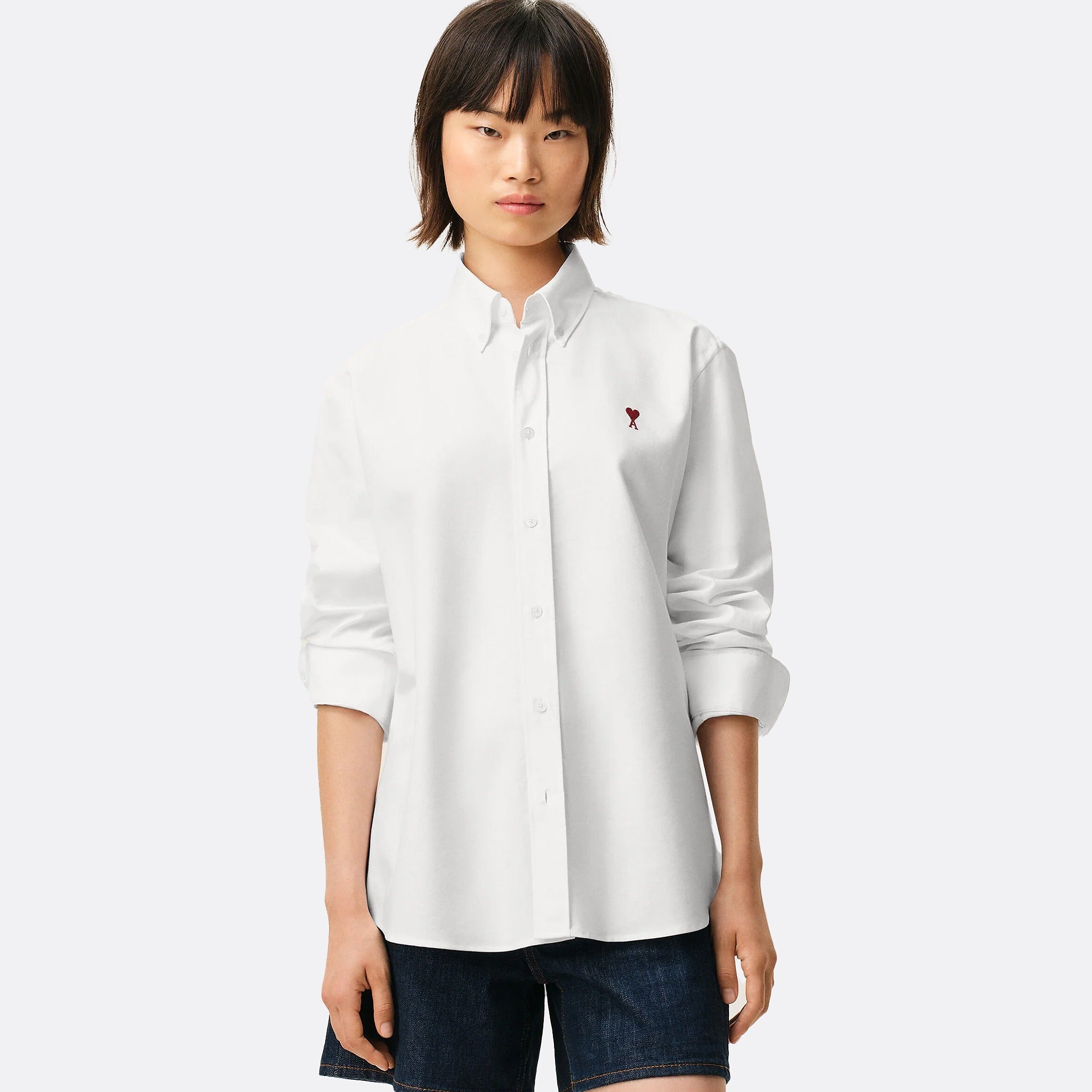 Ami De Coeur Button Down Shirt from Ami Paris in White
