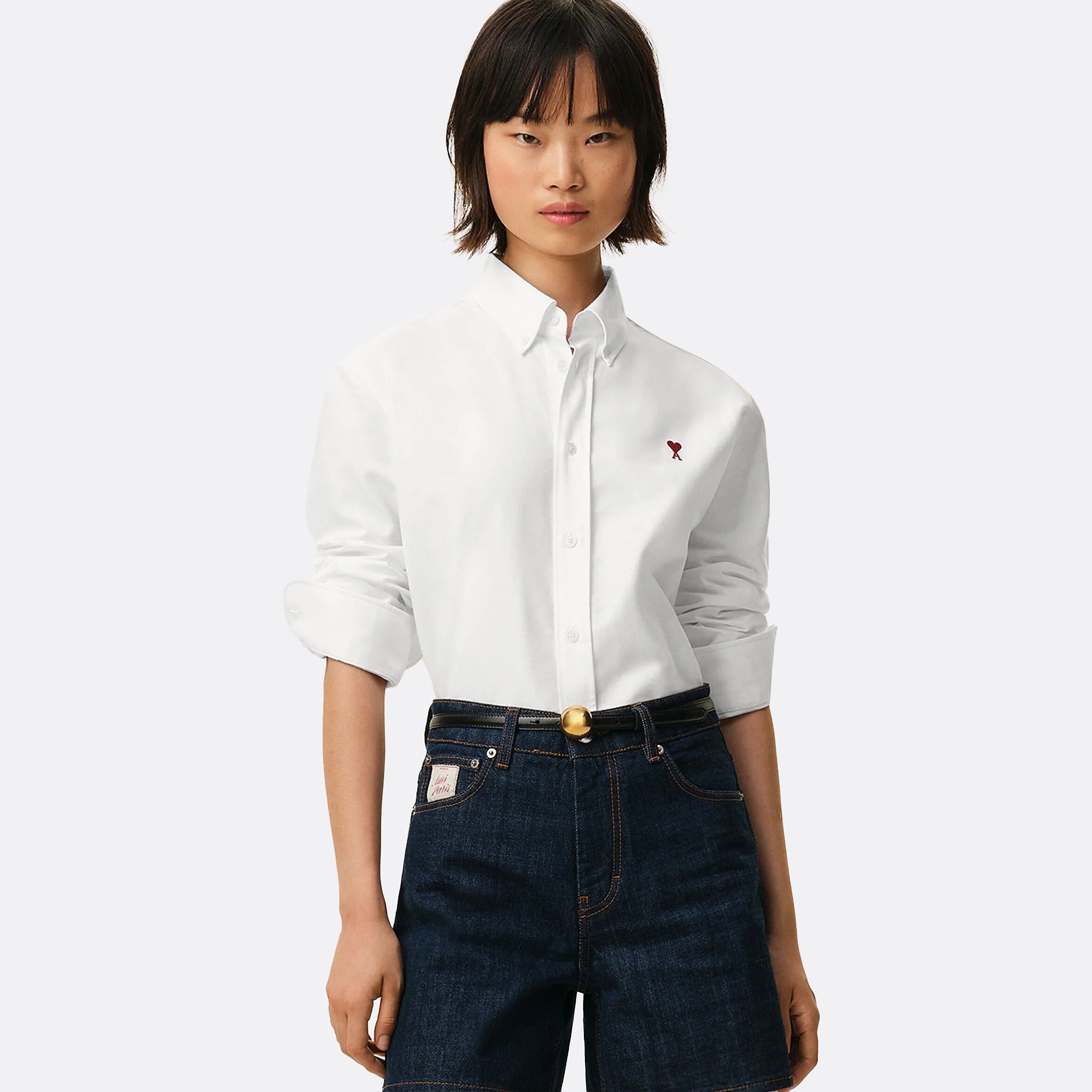Ami De Coeur Button Down Shirt from Ami Paris in White