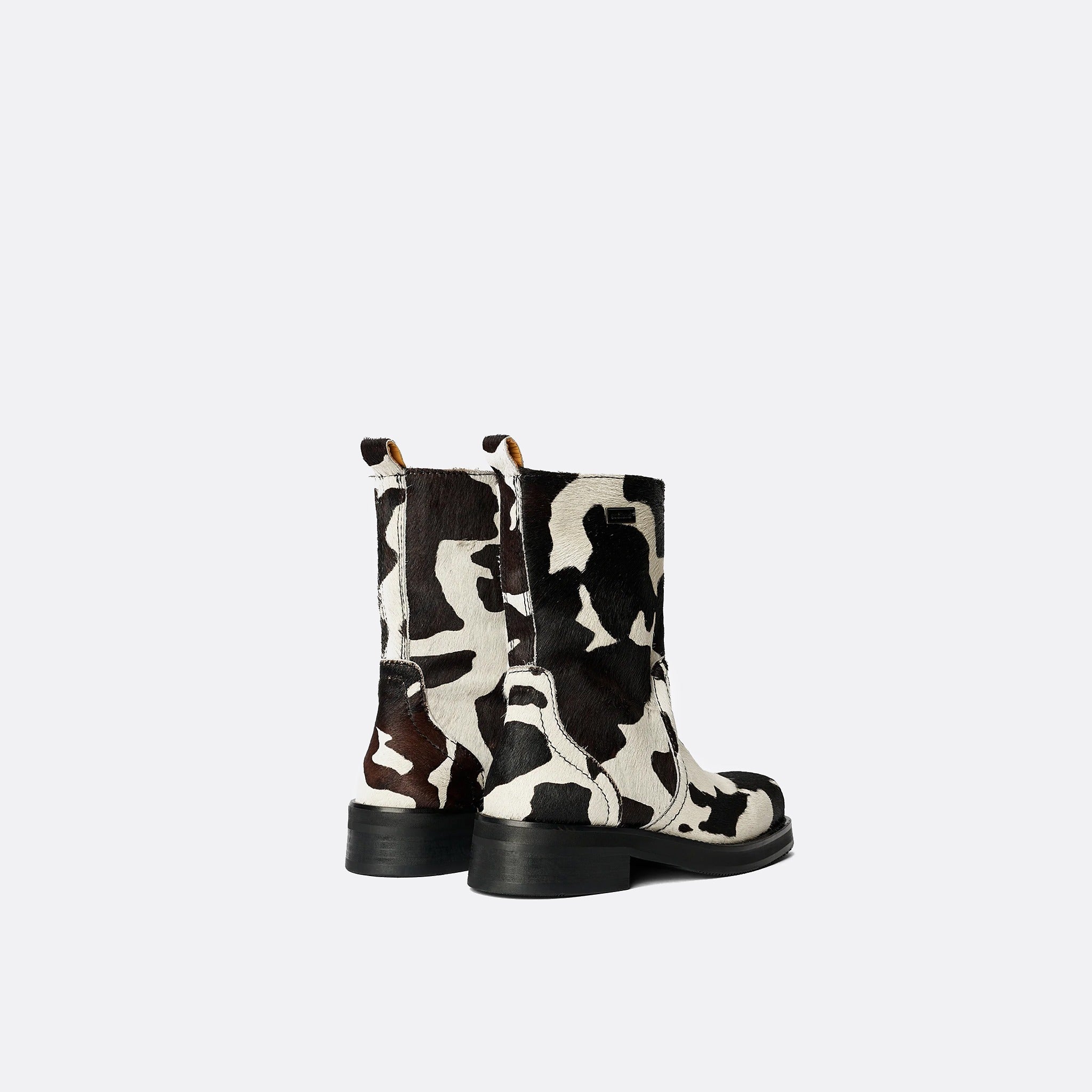 Soulland Arizona Pony Boots in Off-White Multi and Brown Multi