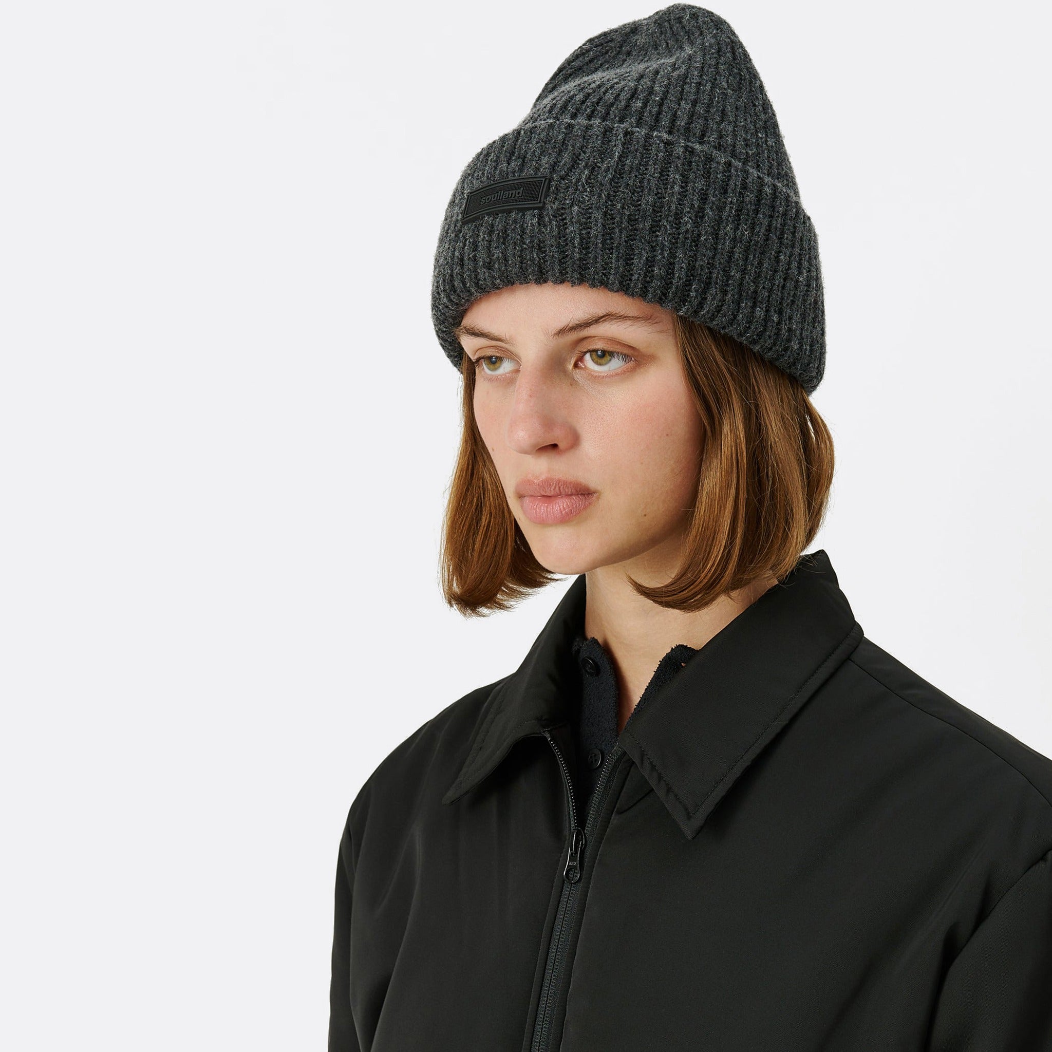The Misha Beanie from Soulland in Charcoal Melange