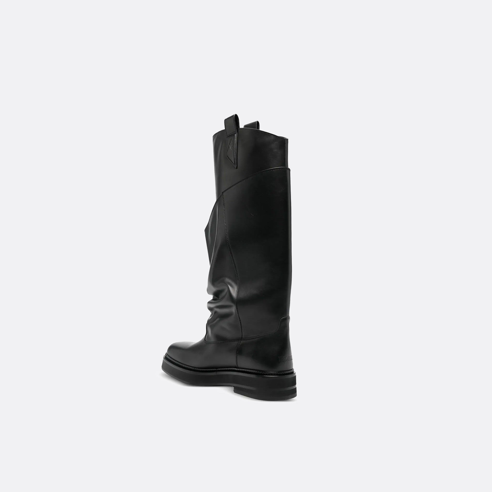 The Robin Passeggiata Leather Boots from The Attico in Black