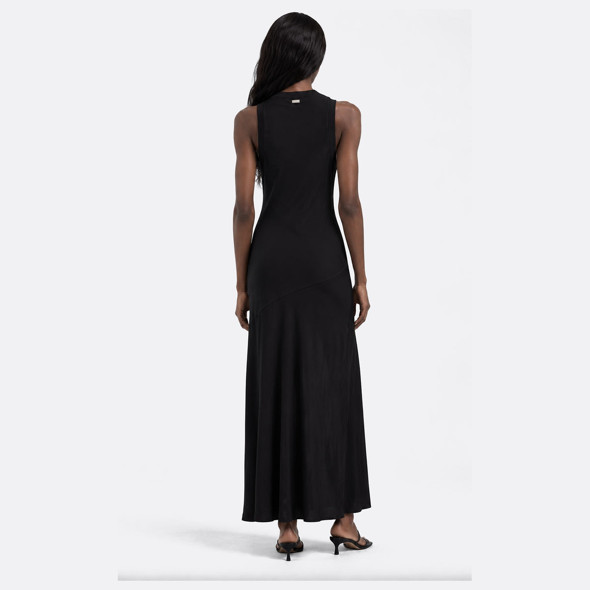 Ribbed-Knit Trimmed Satin Maxi Dress from AMI Paris