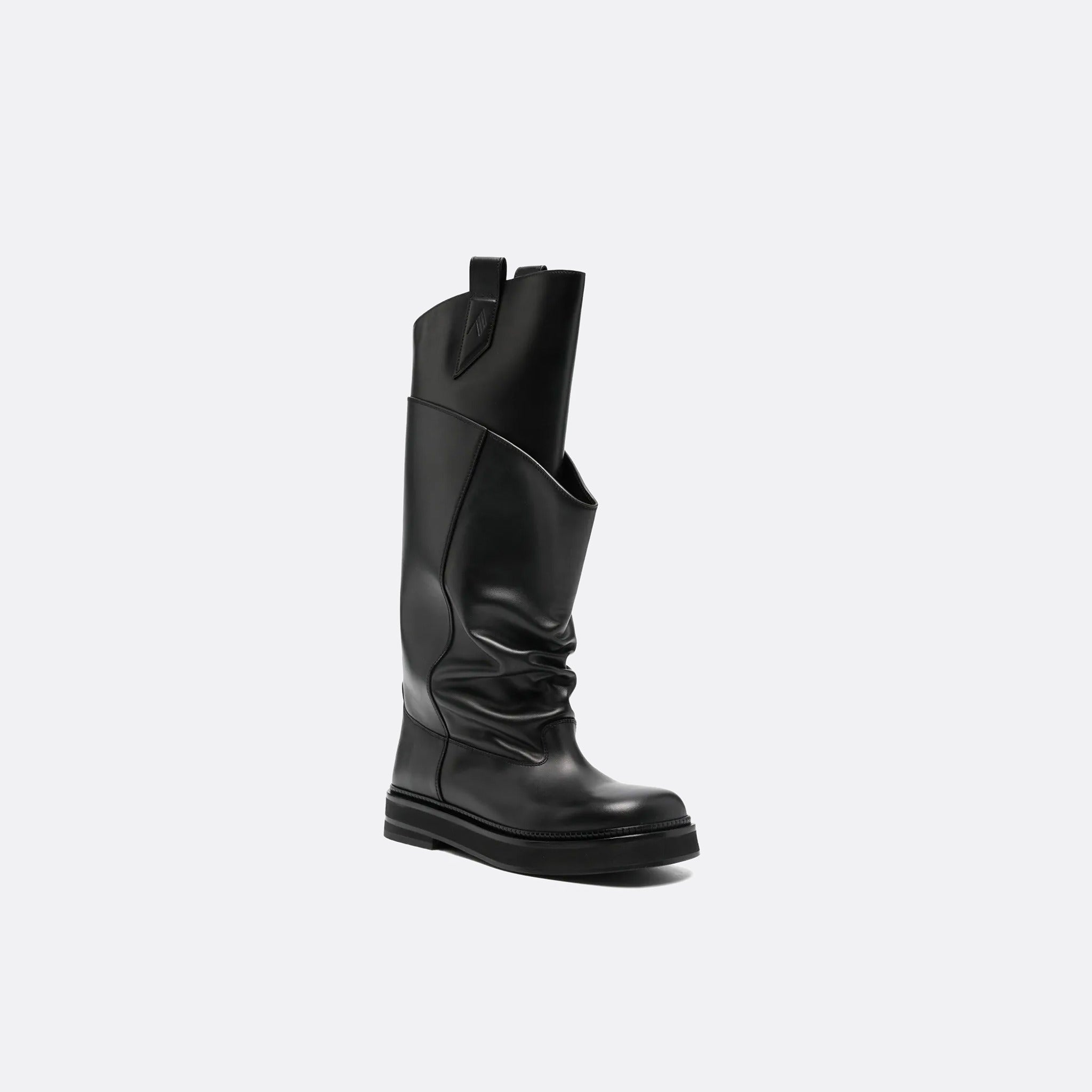 The Robin Passeggiata Leather Boots from The Attico in Black