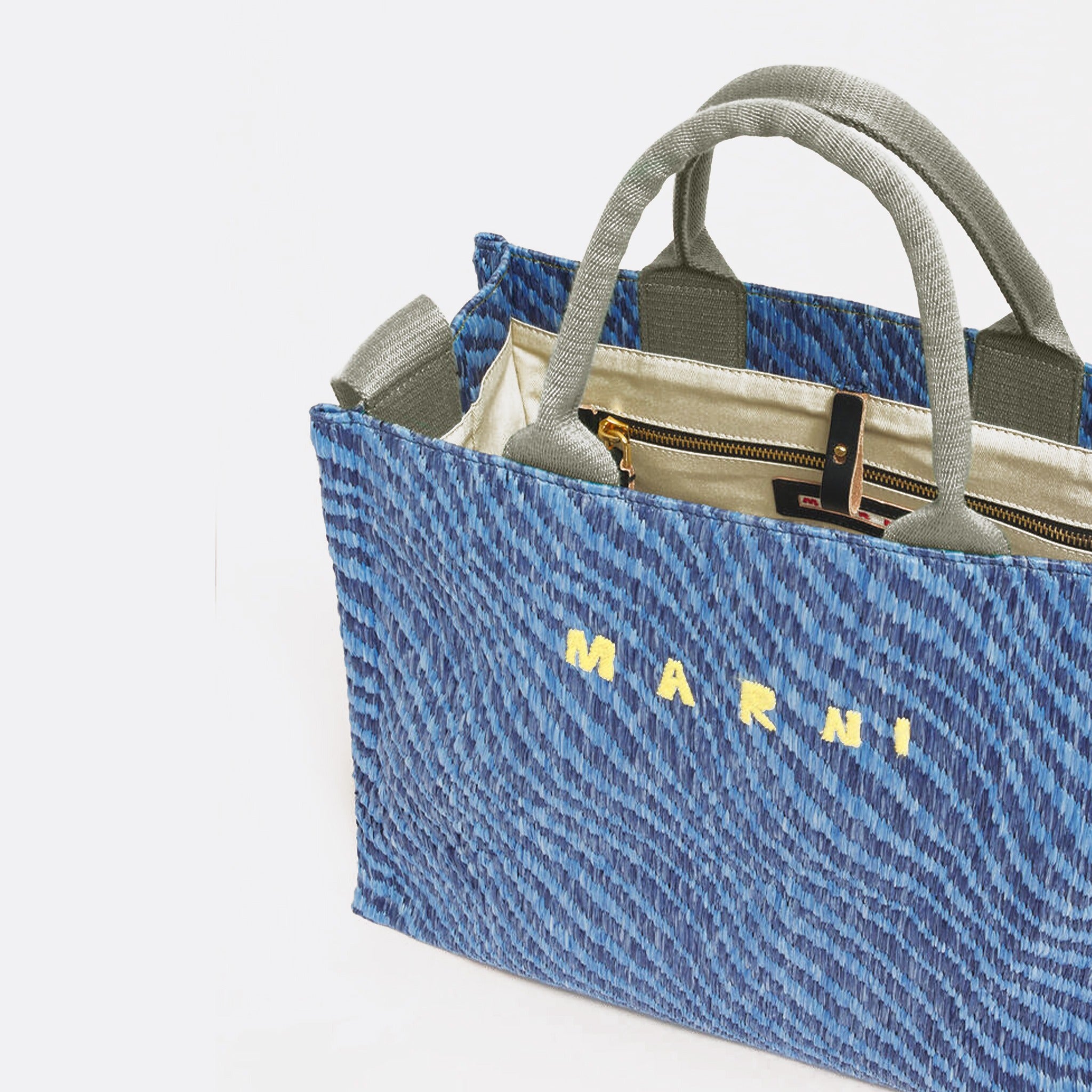 The Wavy Raffia-Effect Small Tote Bag from Marni