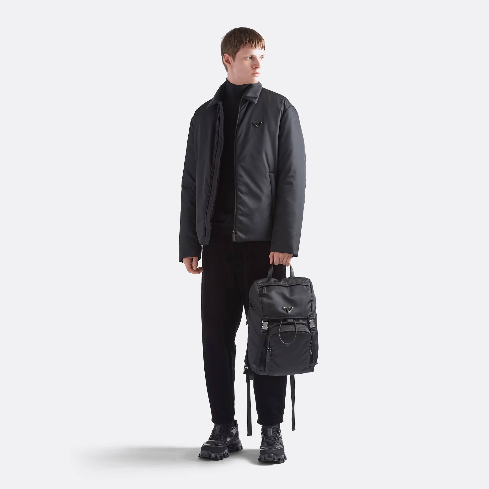 Re-Nylon and Saffiano Leather Backpack from Prada