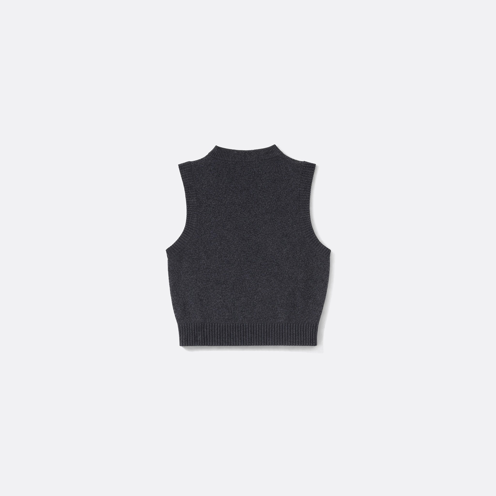 Ganni 'cherry' sleeveless vest in wool jacquard.