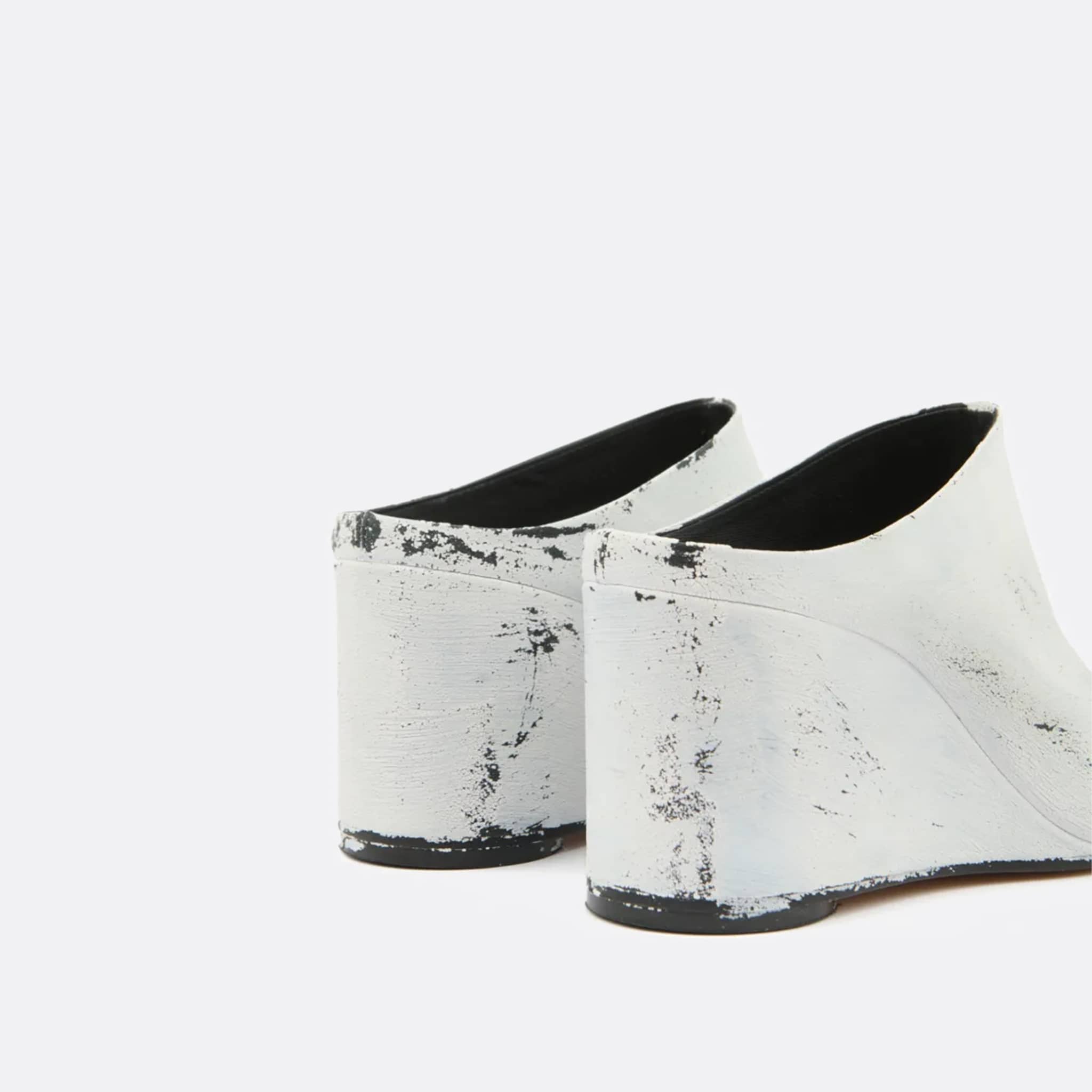 Leather Heeled Mules by MM6 Maison Margiela in White