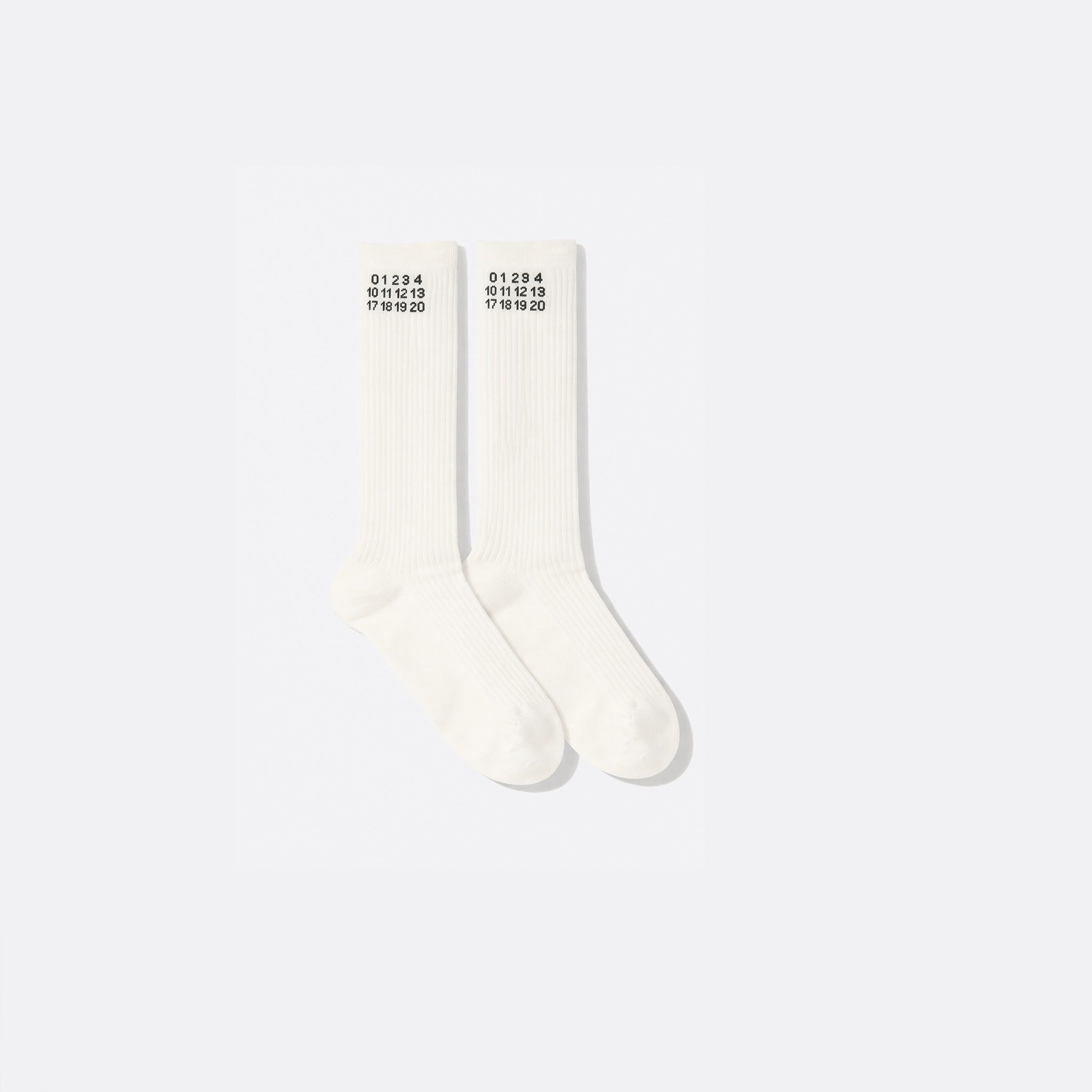 Numeric Ribbed Bootleg Socks from MM6 Maison Margiela
