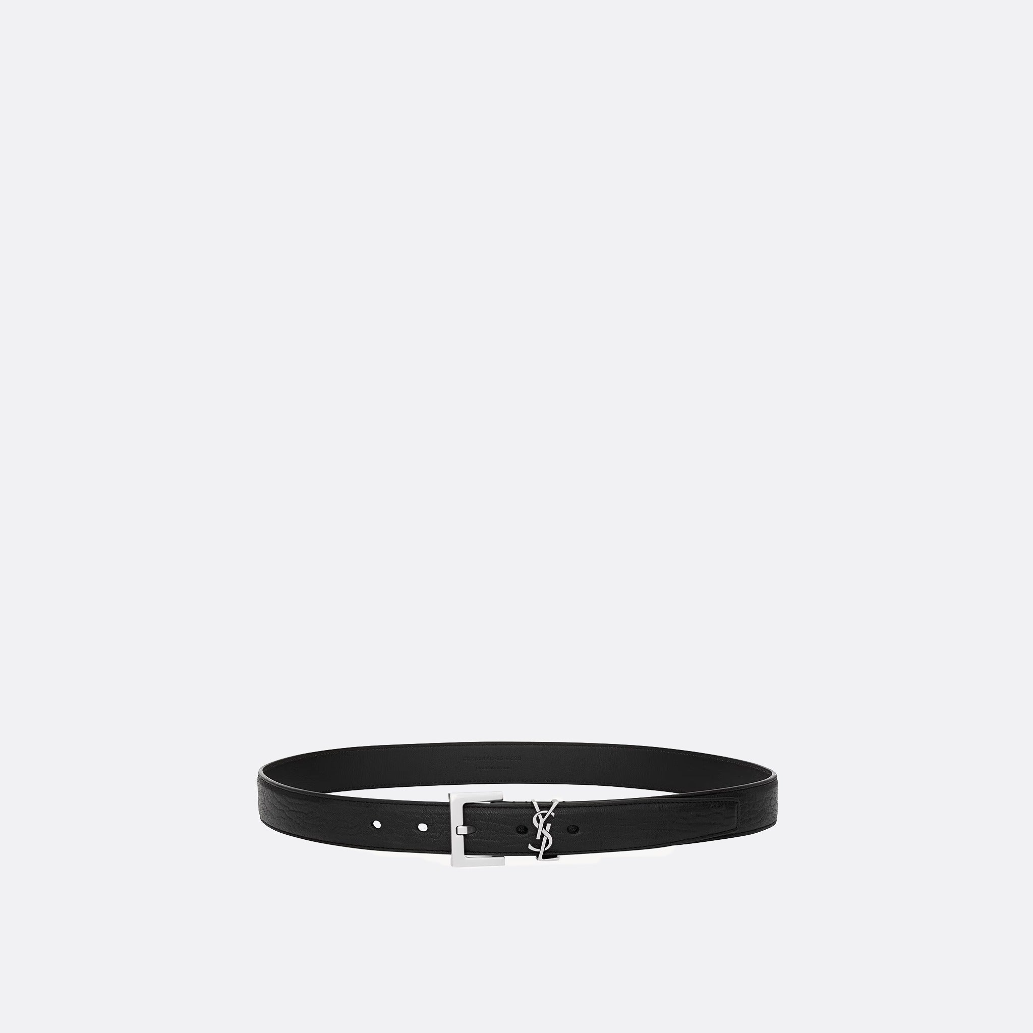 The Cassandre Belt in black Lambskin from Saint Laurent