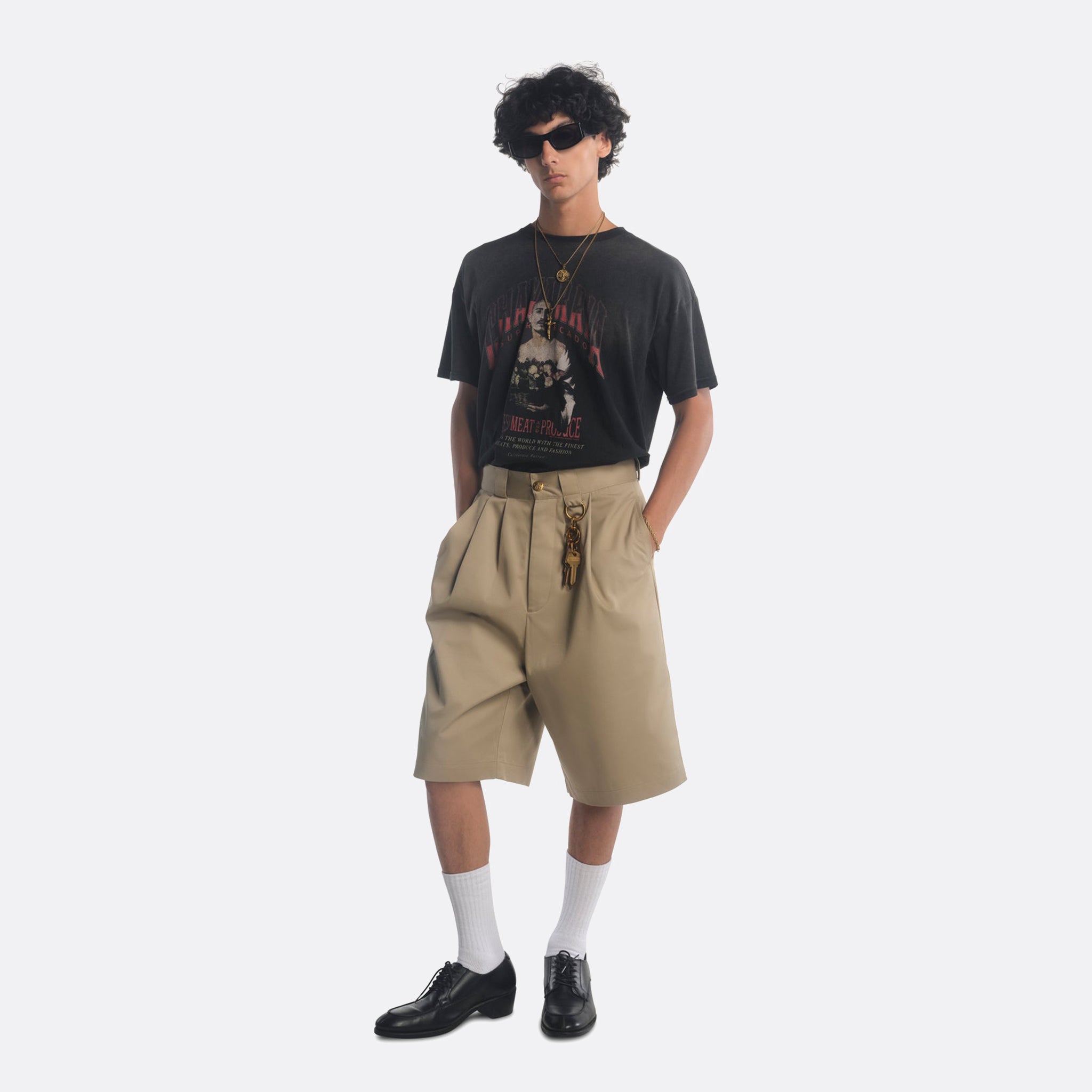 Willy Chavarria The Borracho Shorts in Beige