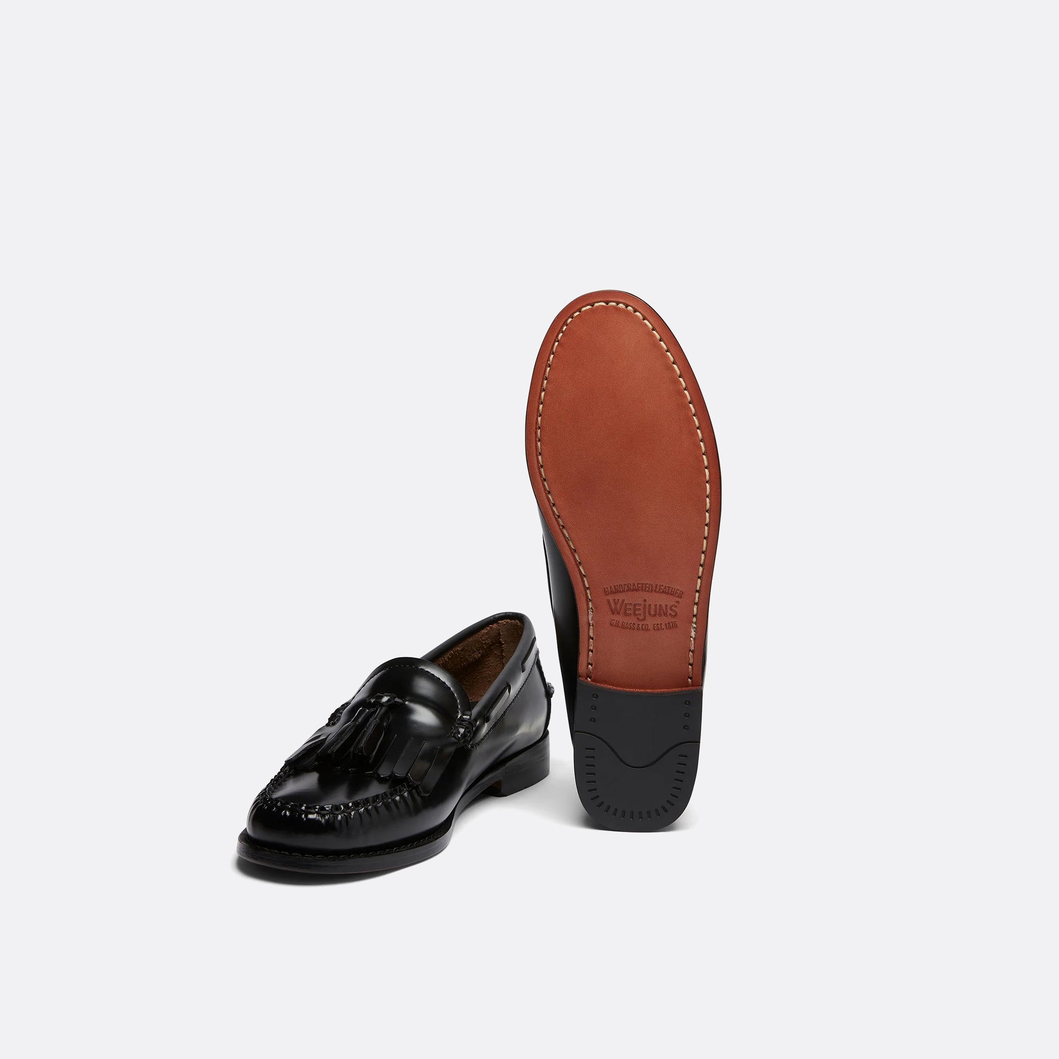 G.H Bass Weejuns Esther Kiltie Tassel Loafers in Black Leather