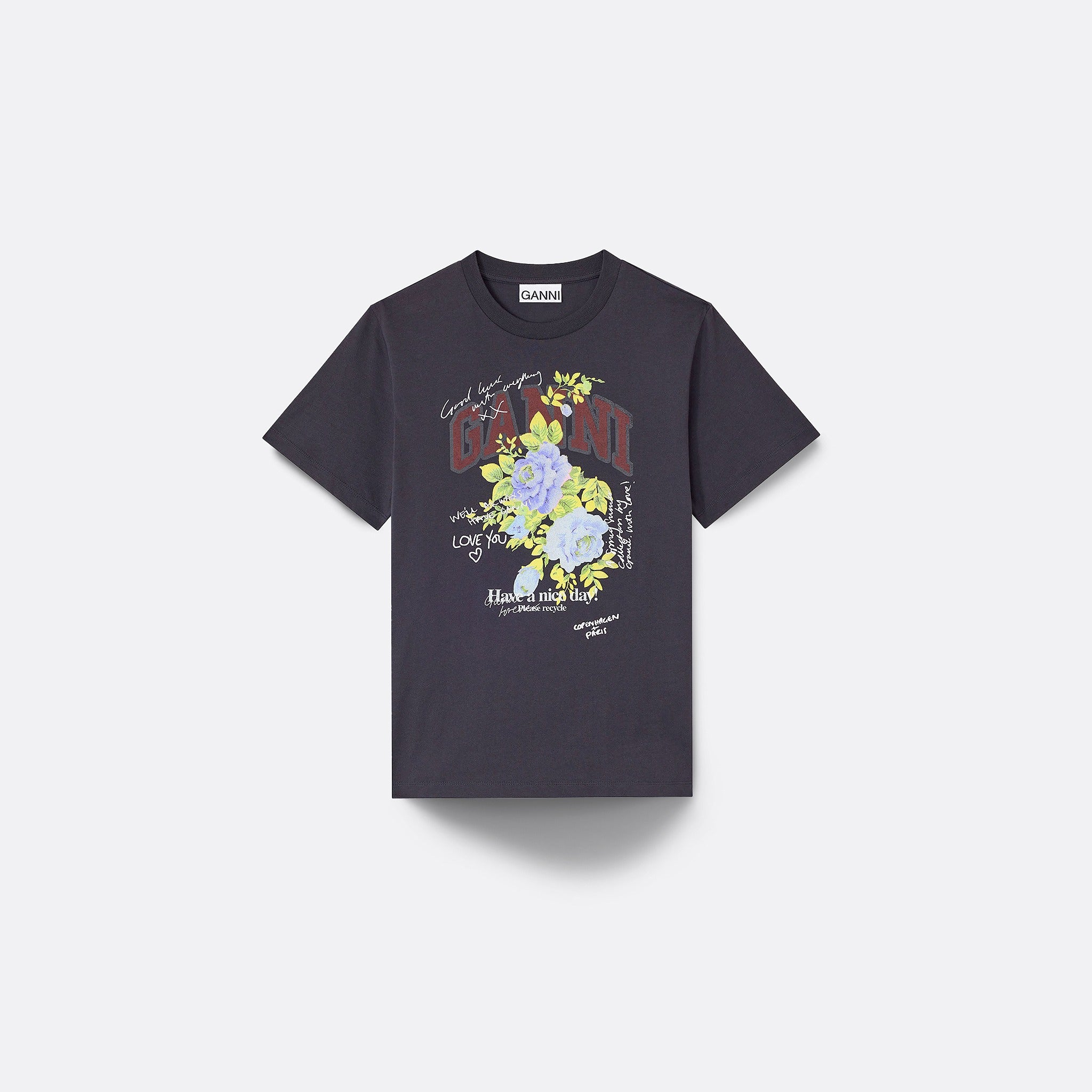 Rose T-Shirt by Ganni in Black